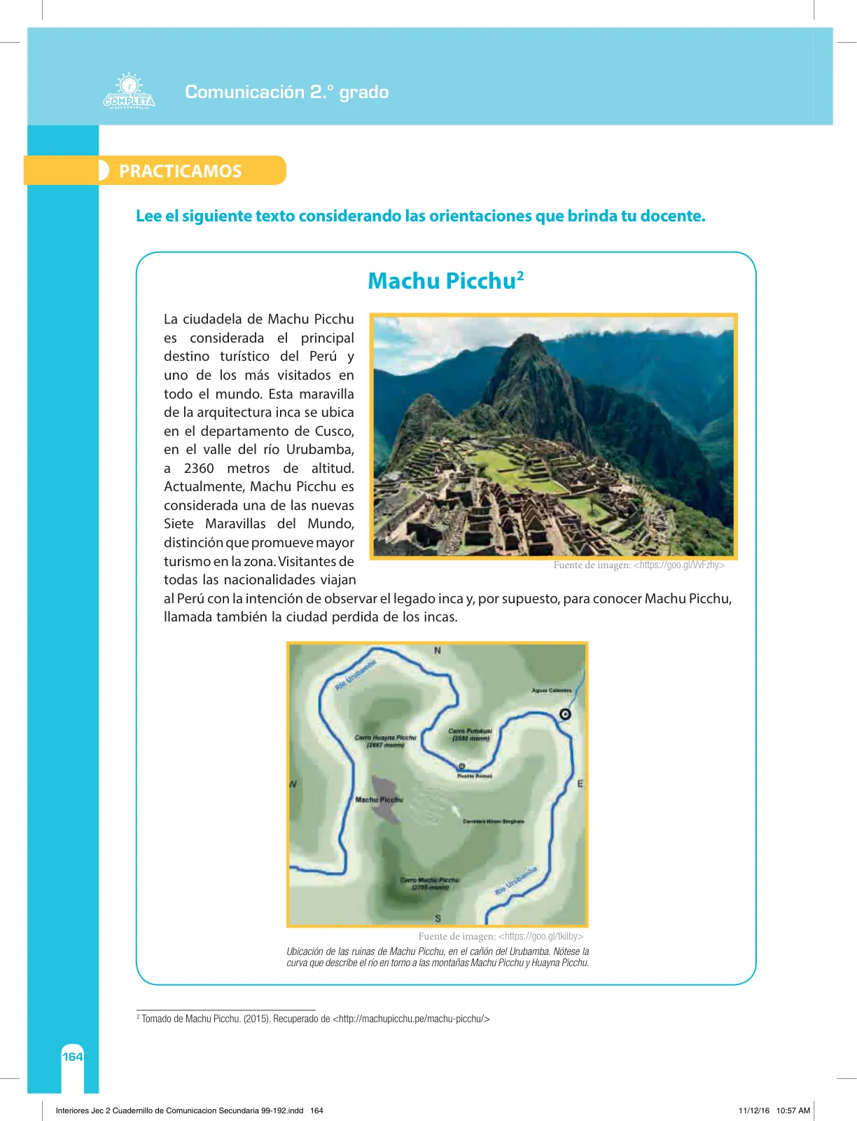 Miniatura página 164 de Comunicación Secundaria 2. Cuaderno de reforzamiento pedagógico - JEC · 2016
