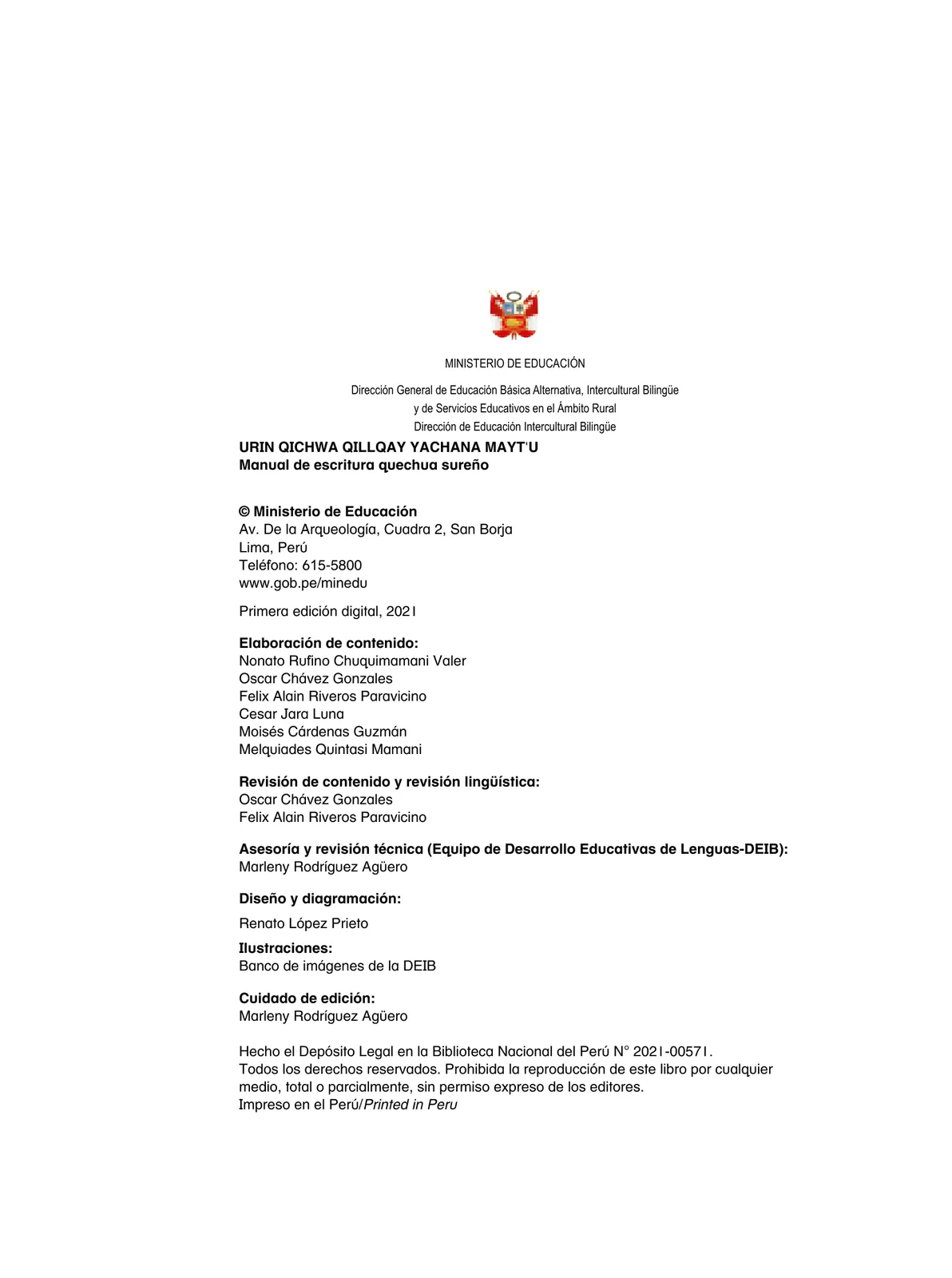 Miniatura página 4 de Urin Qichwa Qillqay Yachana Mayt'u = Manual de escritura quechua sureño · 2021
