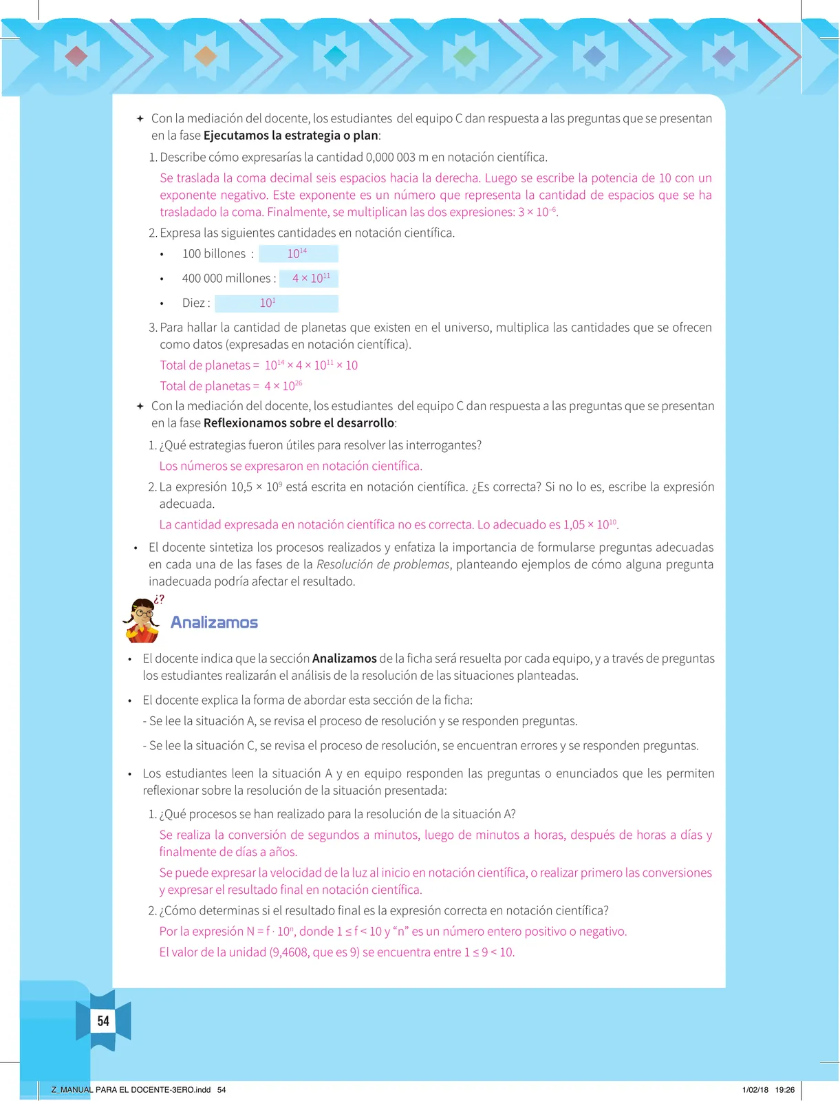 Página 56 de Resolvamos problemas 3 : manual para el docente 2018 · 2018