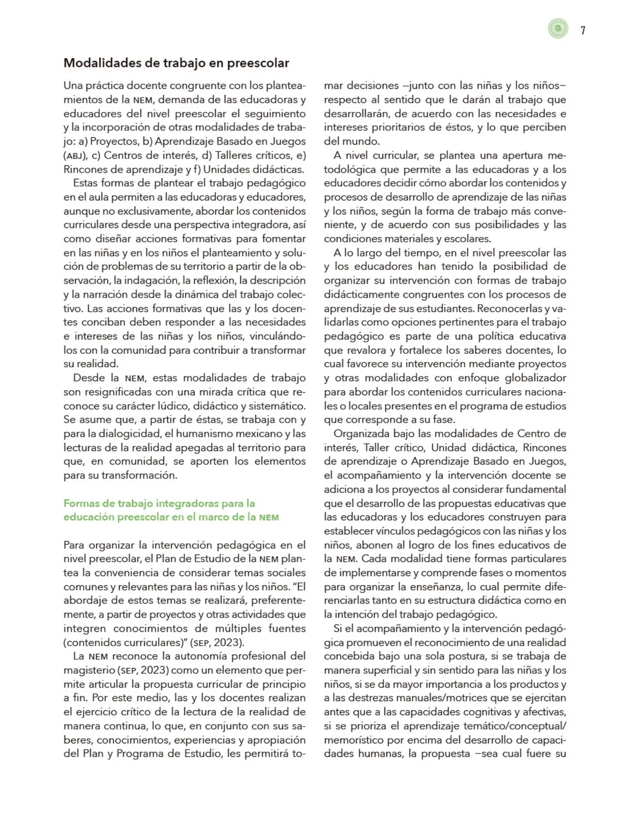 Página 8 de Modalidades de trabajo para la acción transformadora y el codiseño Libro de Educación Preescolar Grado 1°, 2°, 3° Ciclo Escolar 2025 - 2026