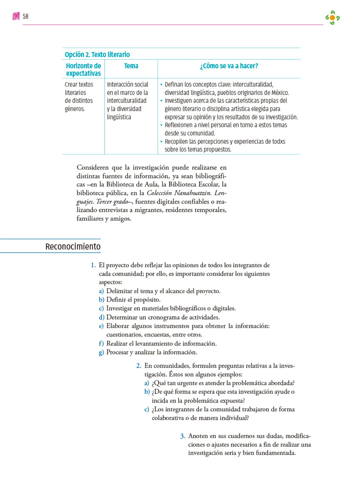 Miniatura página 59 de Colección Nanahuatzin. Nuestro libro de proyectos.   Libro de Educación Secundaria Grado 3°  Ciclo Escolar 2025 - 2026