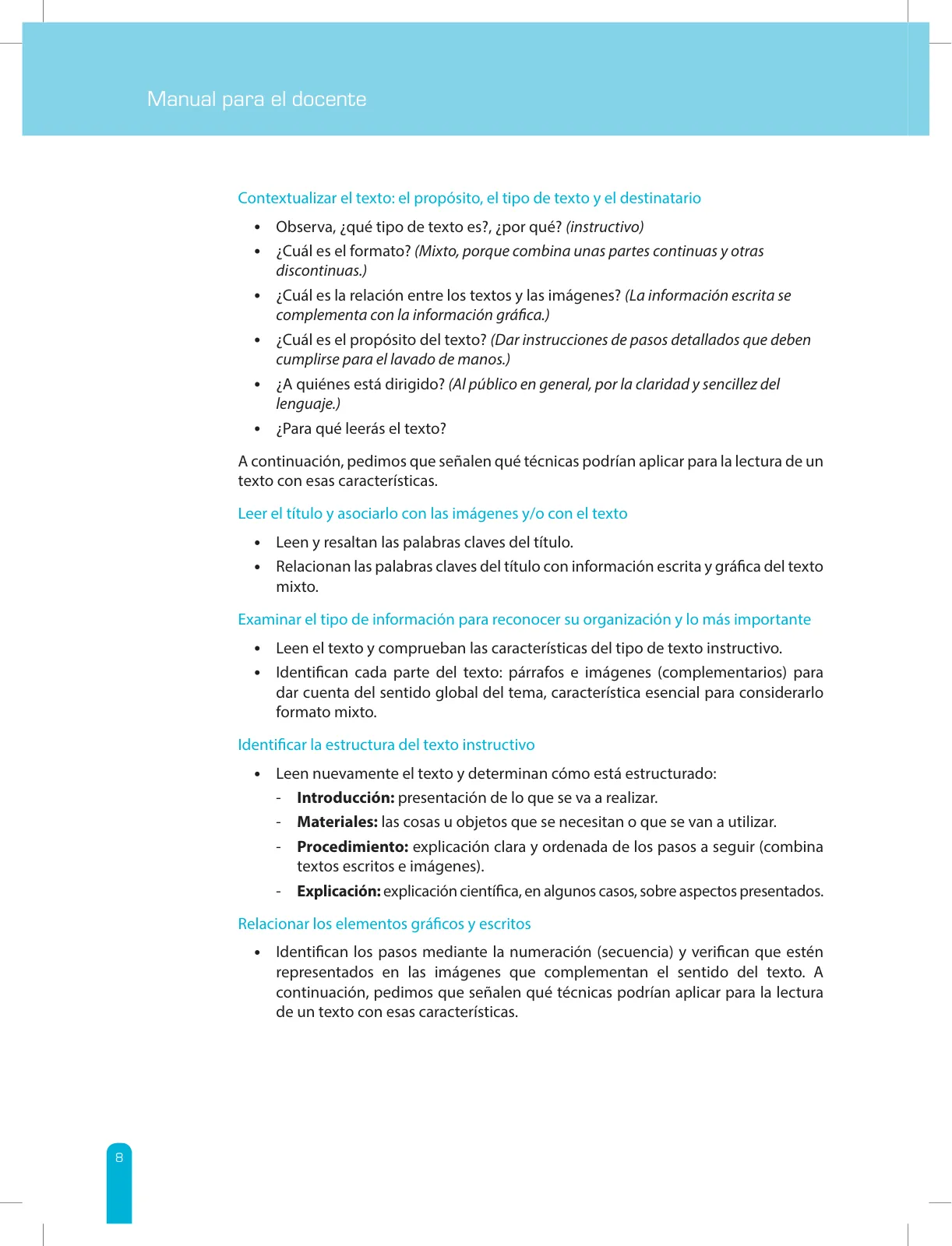 Miniatura página 10 de Comprensión lectora 2 : manual para el docente de segundo grado de Secundaria · 2017