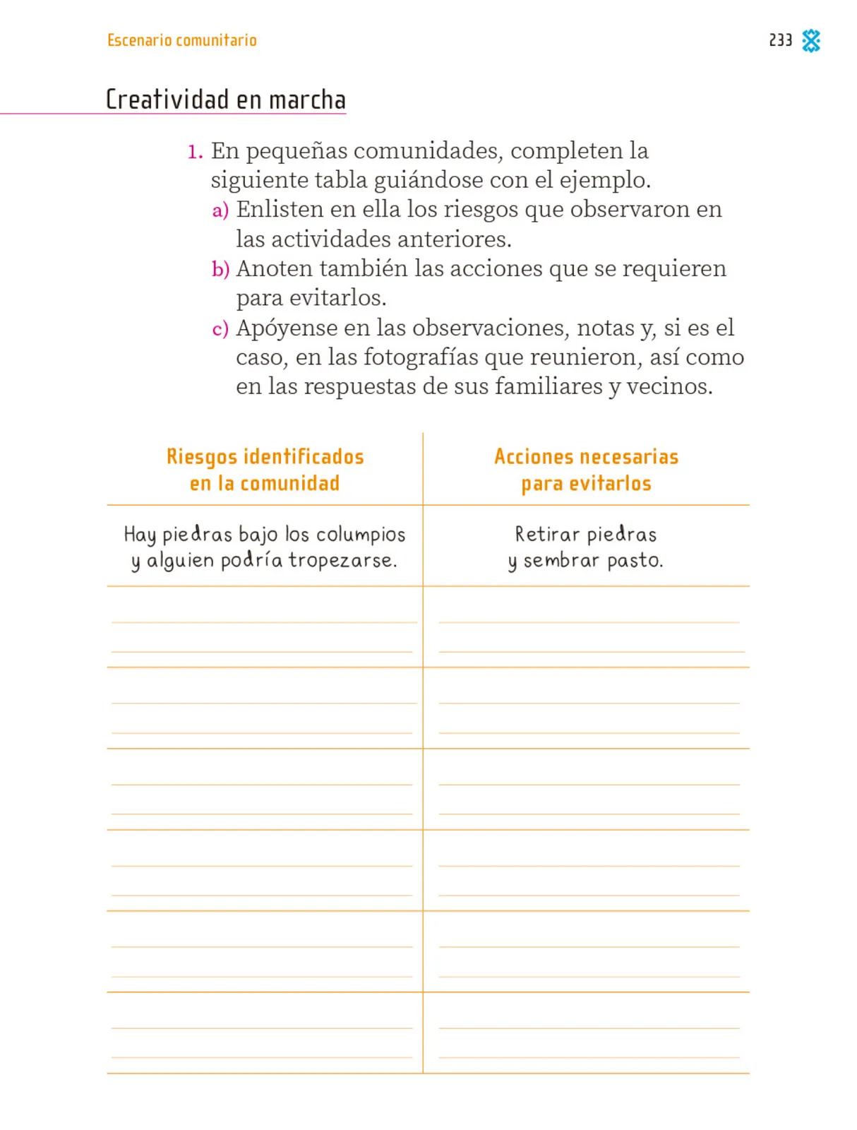 Página 234 de Proyectos Comunitarios. Libro de Educación Primaria Grado 1° Ciclo Escolar 2025 - 2026