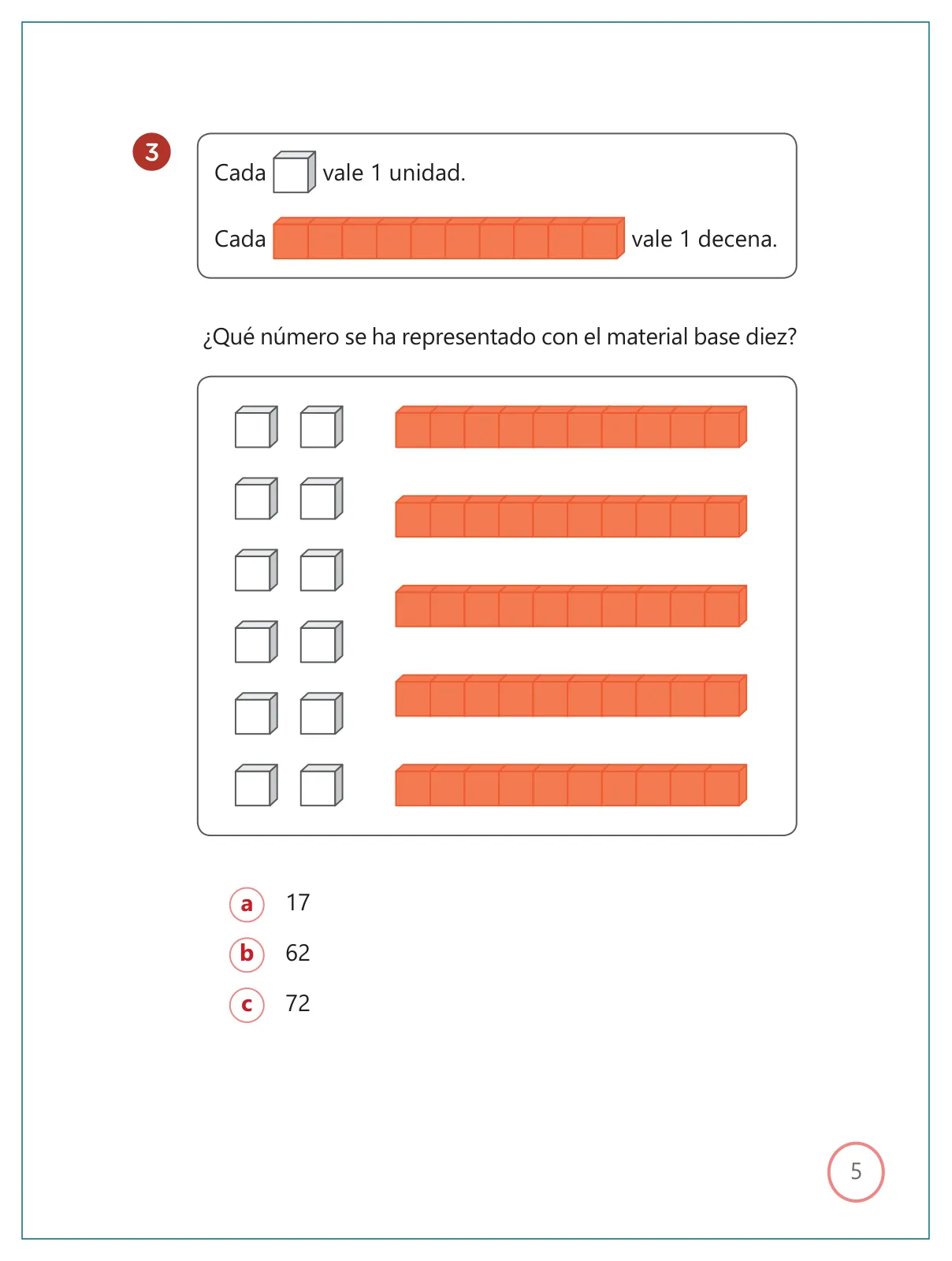 Página 5 de Kit de evaluación Salida 1 Demostrando lo que aprendimos : Matemática, tercer trimestre, ﻿Segundo grado - Primaria · 2019