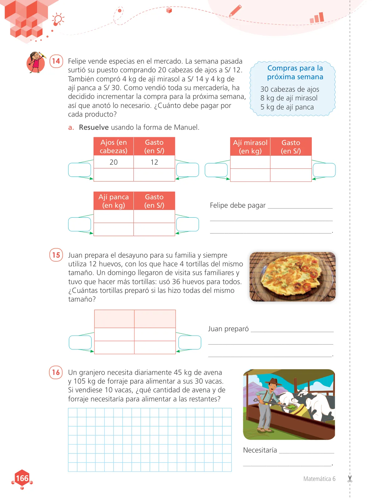 Página 168 de Matemática 6 : cuaderno de trabajo para sexto grado de Educación Primaria 2019 · 2019