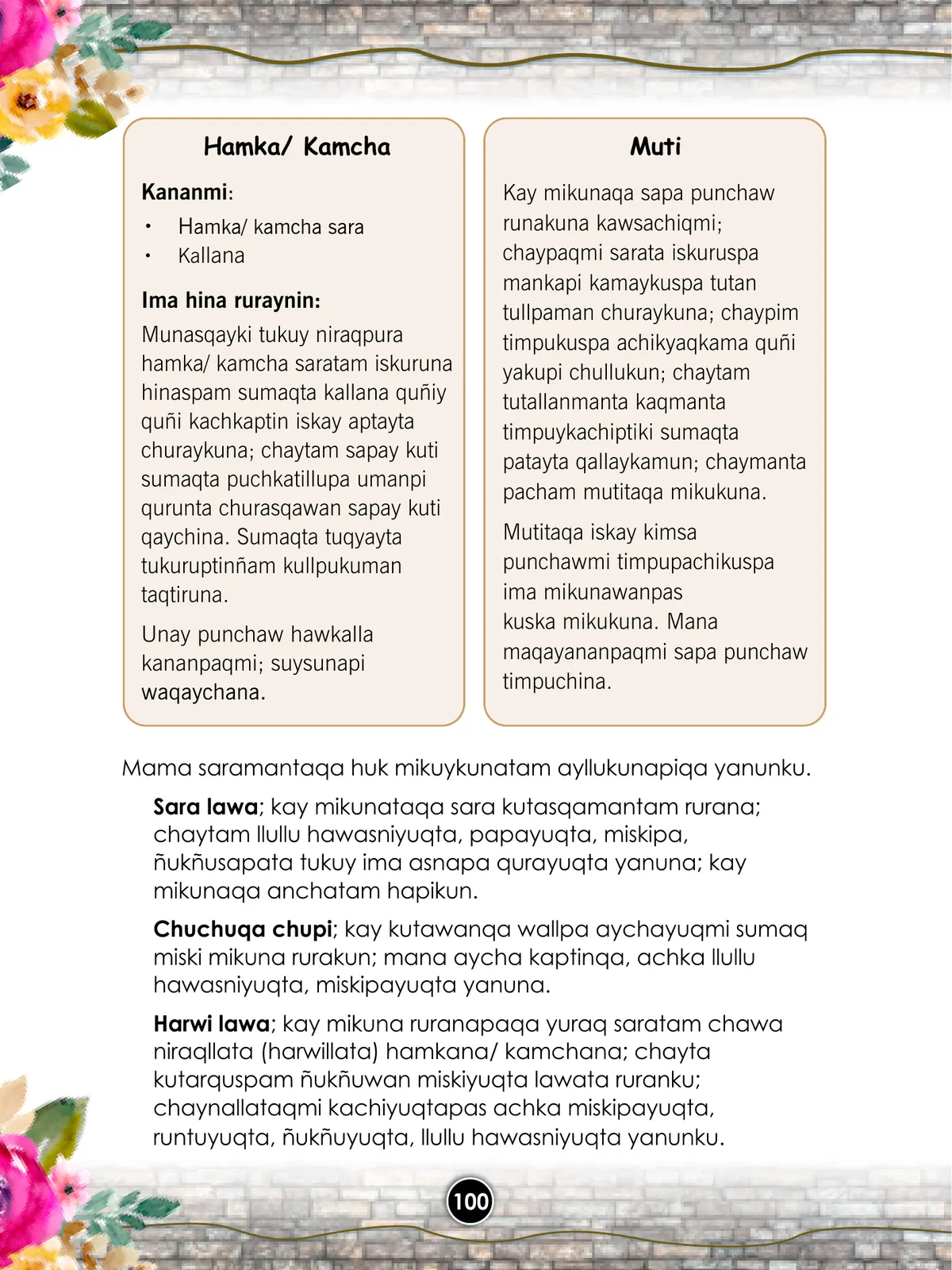 Página 102 de Llaqtanchikpa kawsayninkuna - Chanka : saberes de los pueblos - Comunicación y Ciencia y Tecnología quechua, variante Chanca · 2021