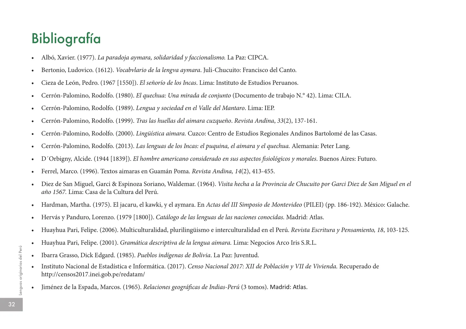 Miniatura página 34 de Lenguas originarias del Perú · 2018