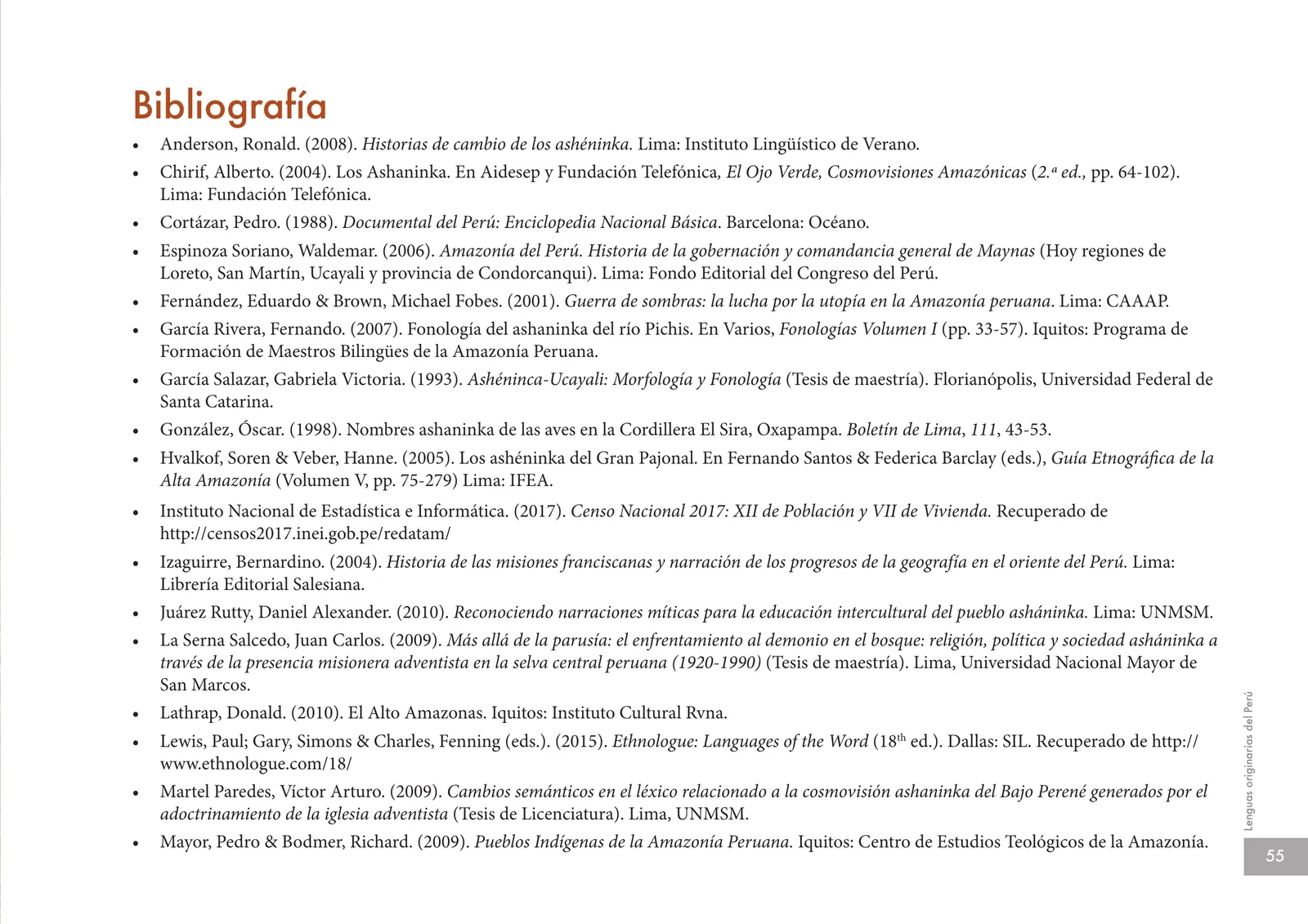 Miniatura página 57 de Lenguas originarias del Perú · 2018