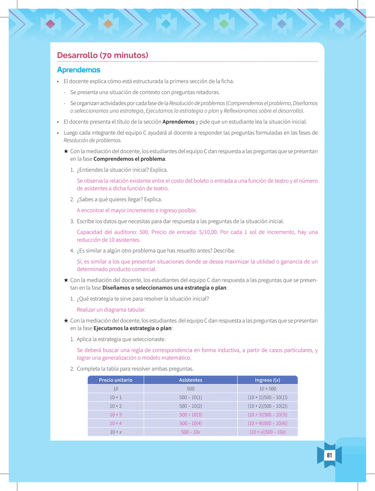 Miniatura página 83 de Resolvamos problemas 4 : manual para el docente 2018 · 2018