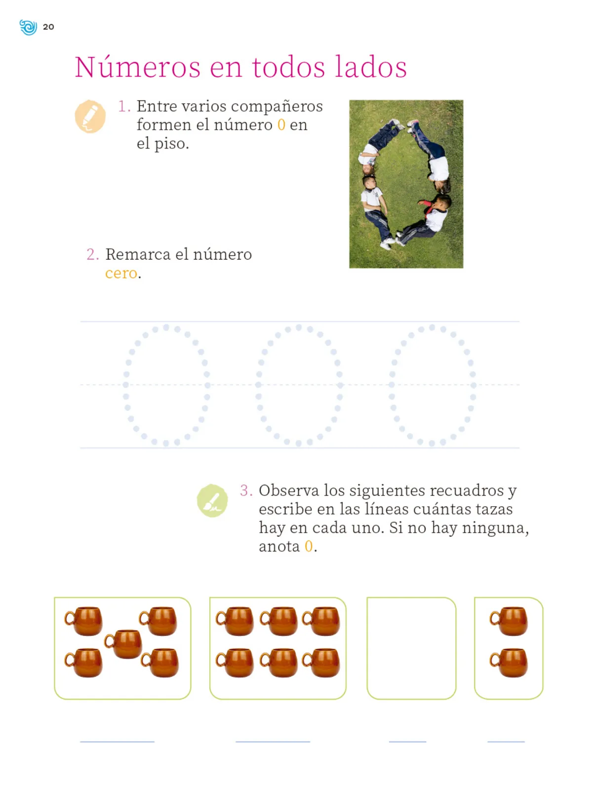 Página 21 de Múltiples lenguajes. Trazos y números.   Libro de Educación Primaria Grado 1°  Ciclo Escolar 2025 - 2026