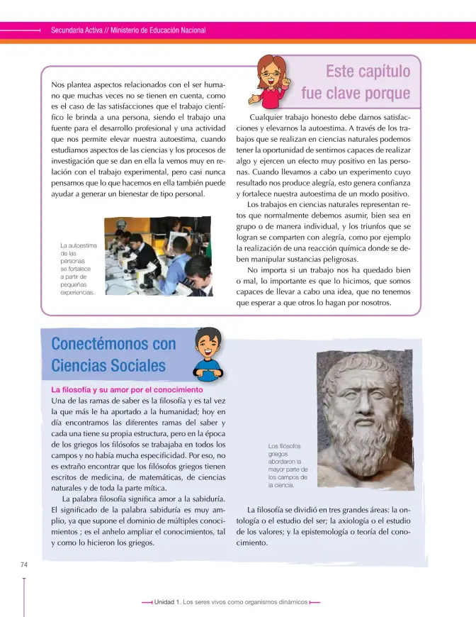 Página 74 de Ciencias Naturales 8° · Secundaria Activa