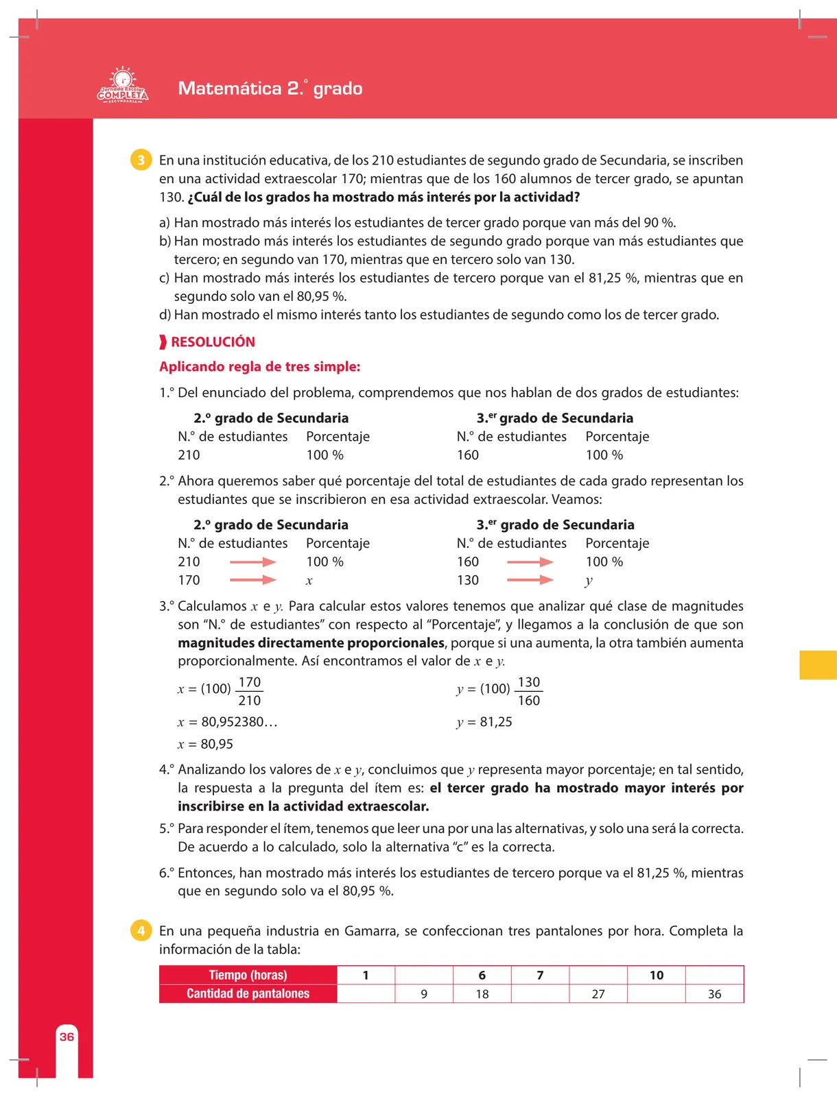 Página 36 de Matemática 2 : cuaderno de reforzamiento pedagógico - JEC · 2016