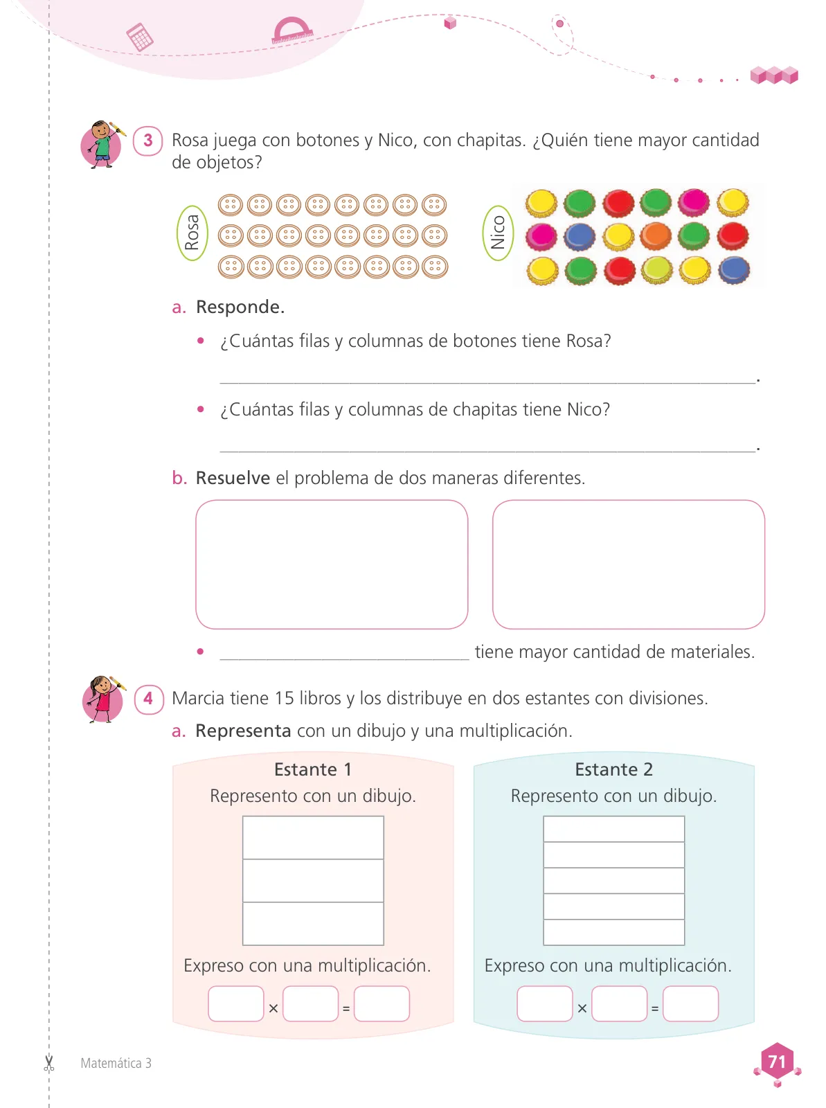 Página 73 de Matemática 3 : cuaderno de trabajo para tercer grado de Educación Primaria 2019 · 2019