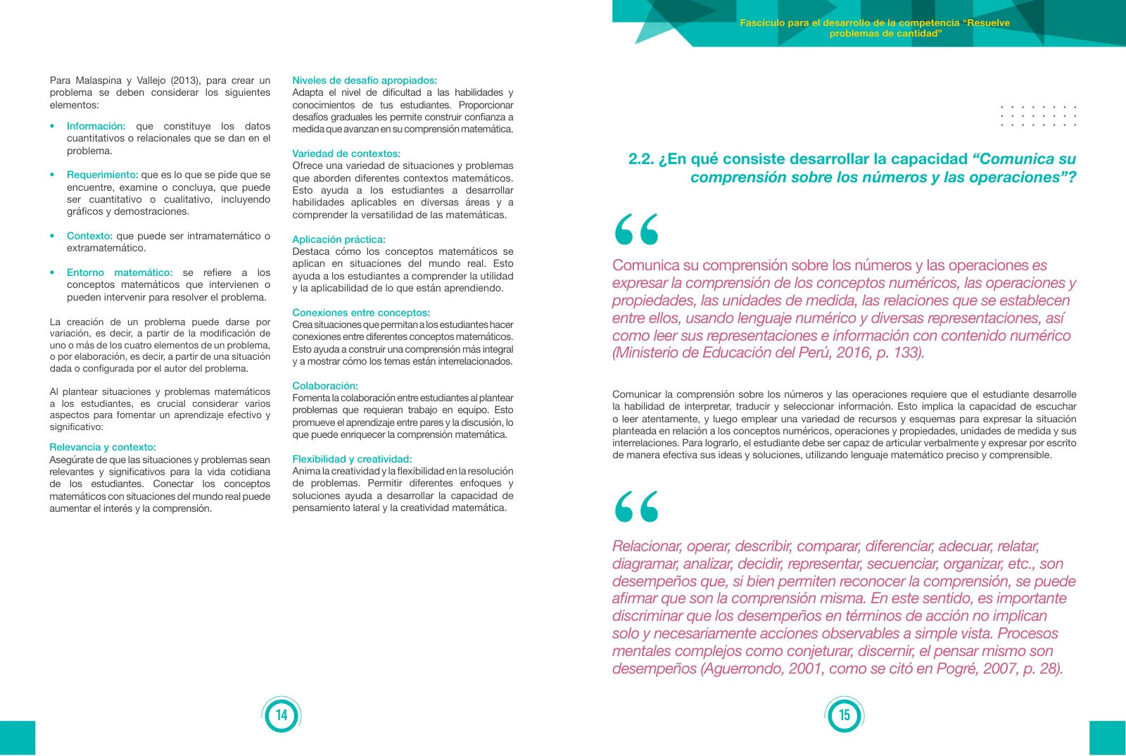 Página 8 de Fascículo para el desarrollo de la competencia Resuelve problemas de cantidad · 2024