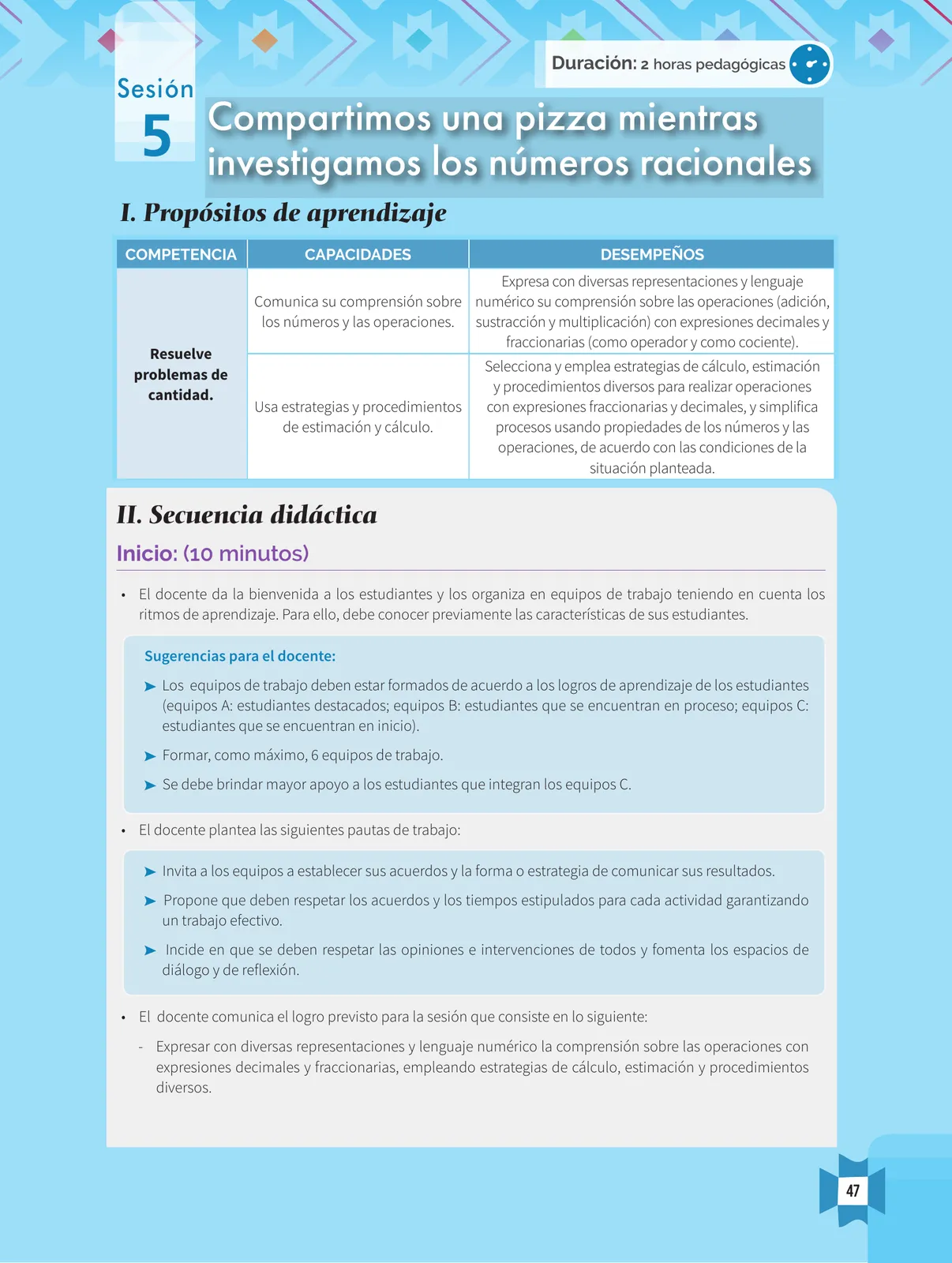 Miniatura página 49 de Resolvamos problemas 1 : manual para el docente 2018 · 2018
