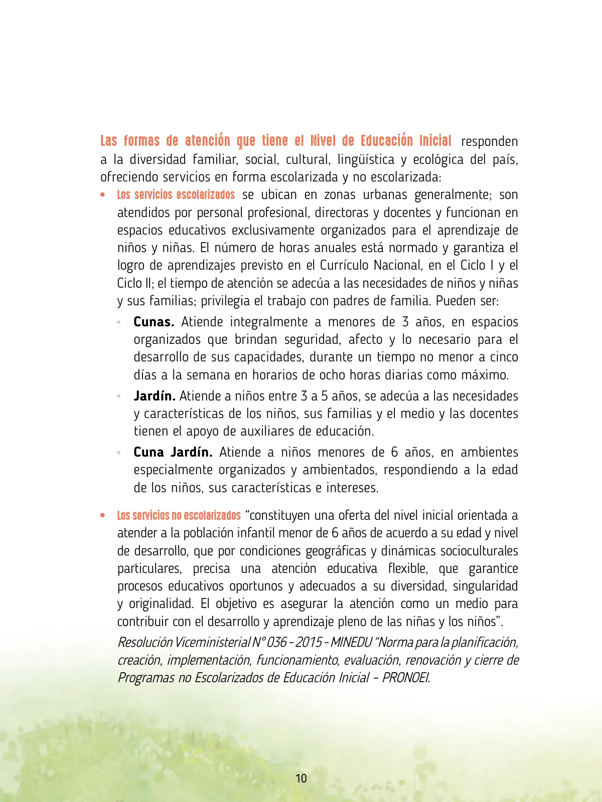 Página 12 de Agenda pedagógica 2017-2018 para docentes de II Ciclo de Instituciones de nivel de Educación Inicial · 2017