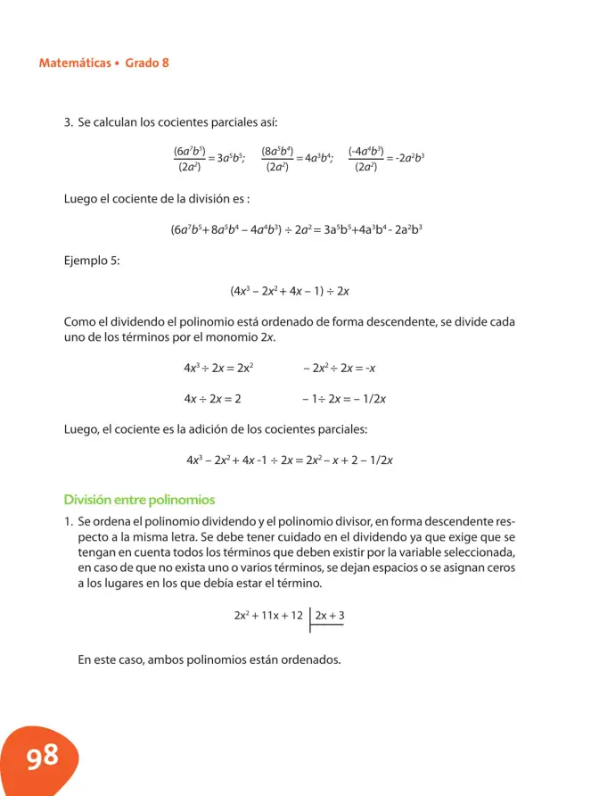 Página 99 de Matematica 8° · Postprimaria