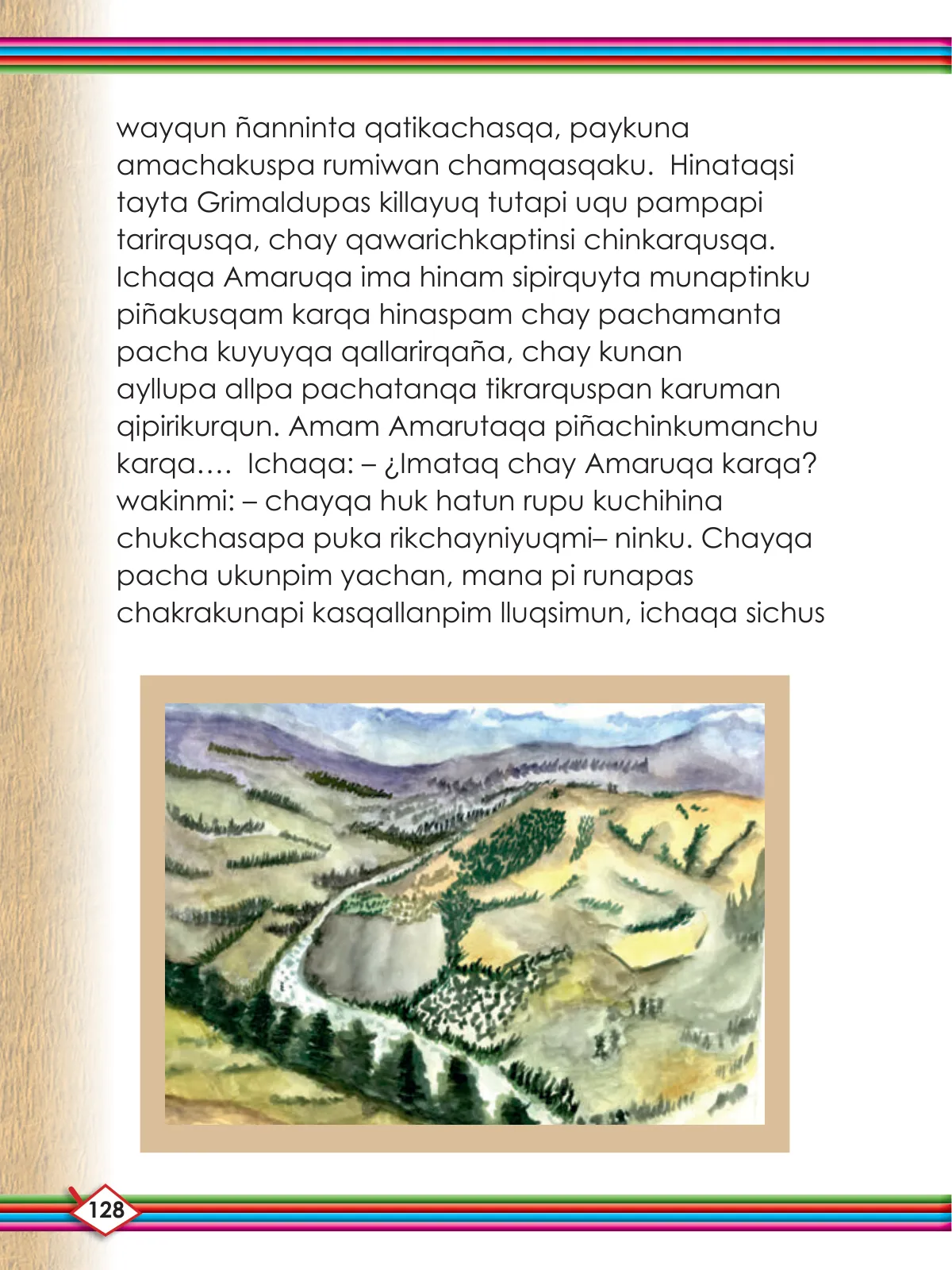 Página 130 de Willakuykuna maytu - Chanka Literatura 1 - 1° Secundaria - Quechua chanka · 2023