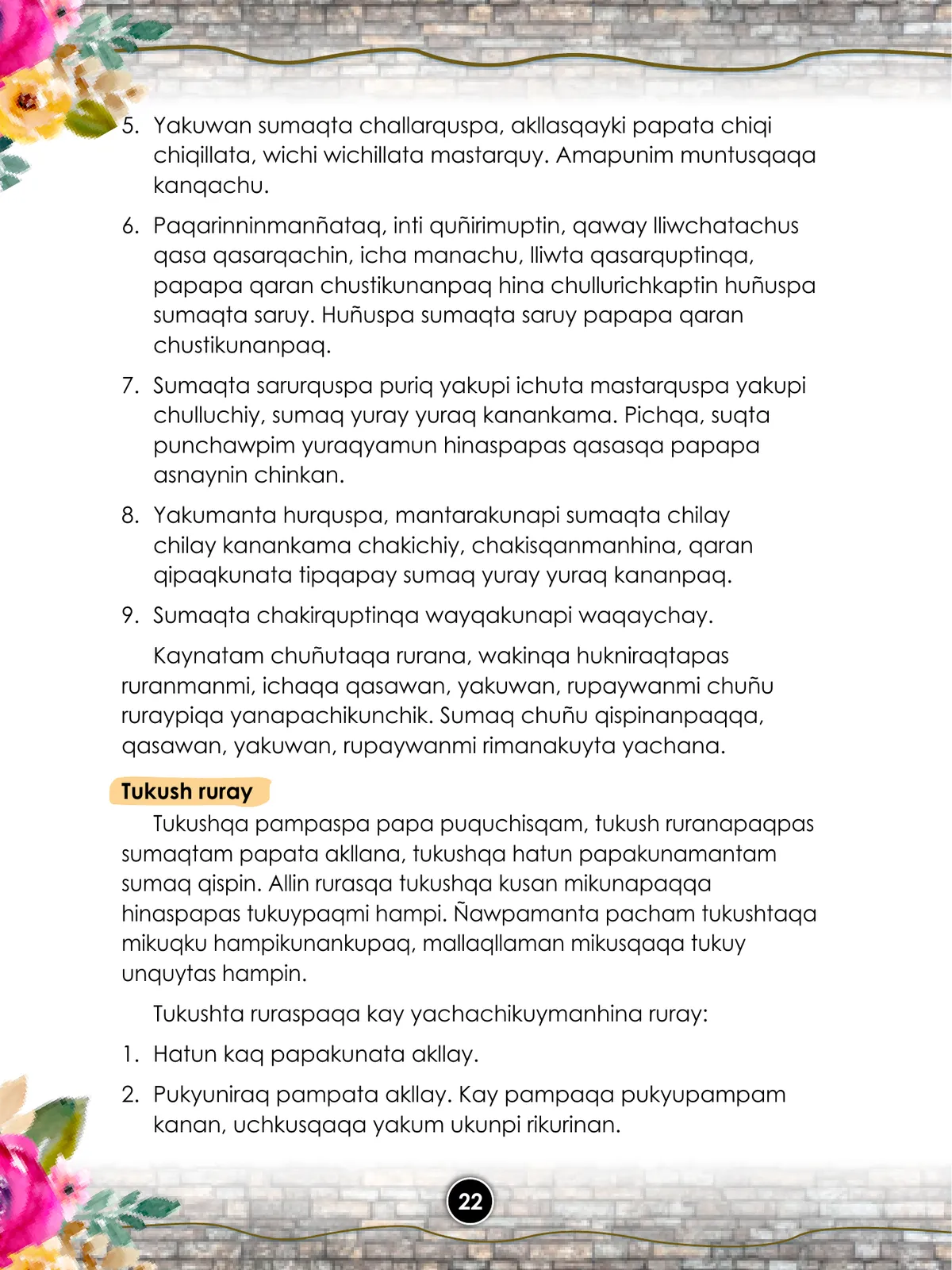 Miniatura página 24 de Llaqtanchikpa kawsayninkuna - Chanka : saberes de los pueblos - Comunicación y Ciencia y Tecnología quechua, variante Chanca · 2021