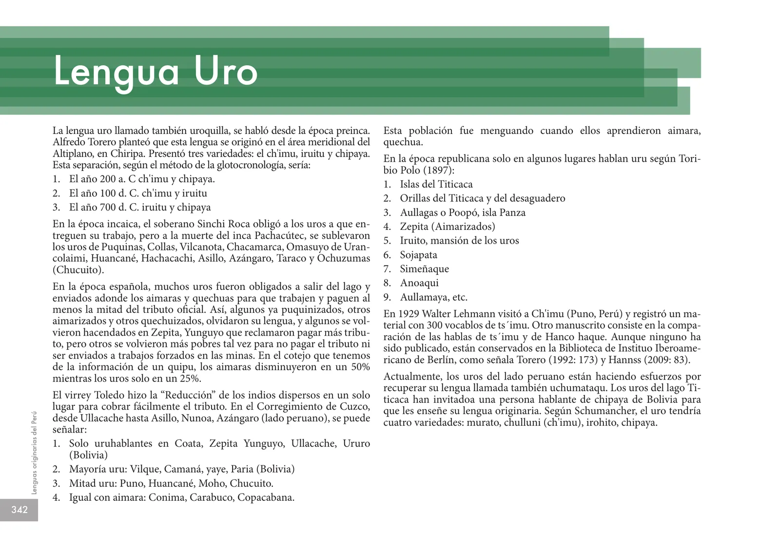 Página 344 de Lenguas originarias del Perú · 2018