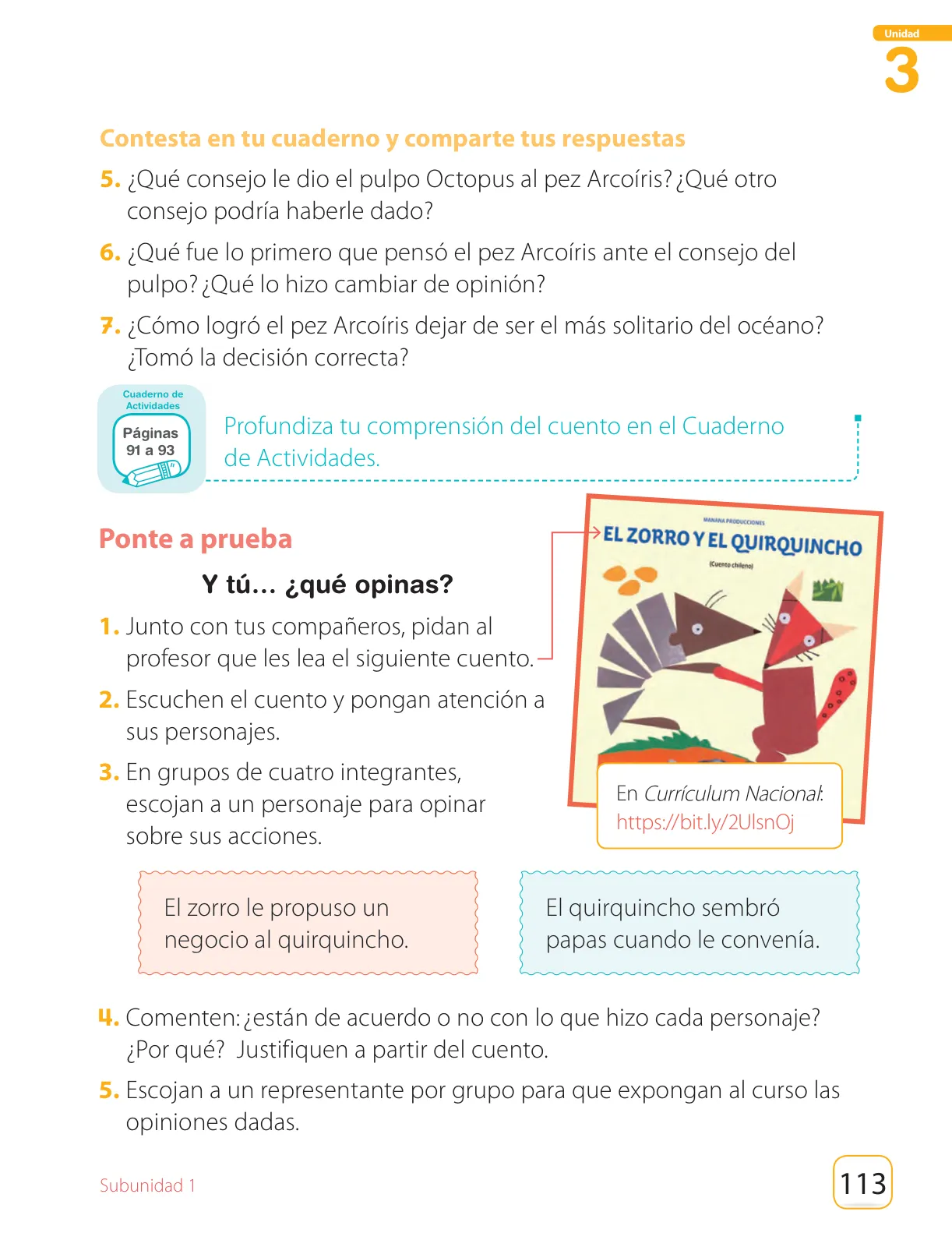 Miniatura página 115 de Lenguaje y Comunicación – Segundo Básico – Texto del Estudiante MINEDUC – Descargar PDF · 2024