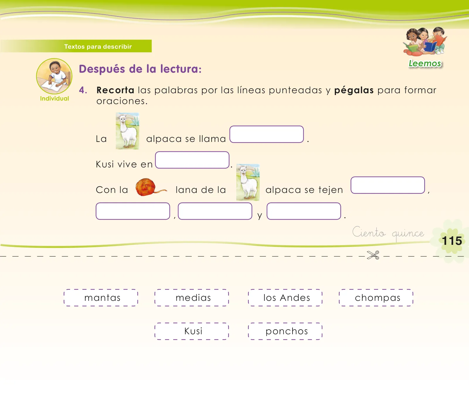 Página 117 de Comunicación 1 : cuaderno de trabajo para primer grado de Educación Primaria 2019 · 2019