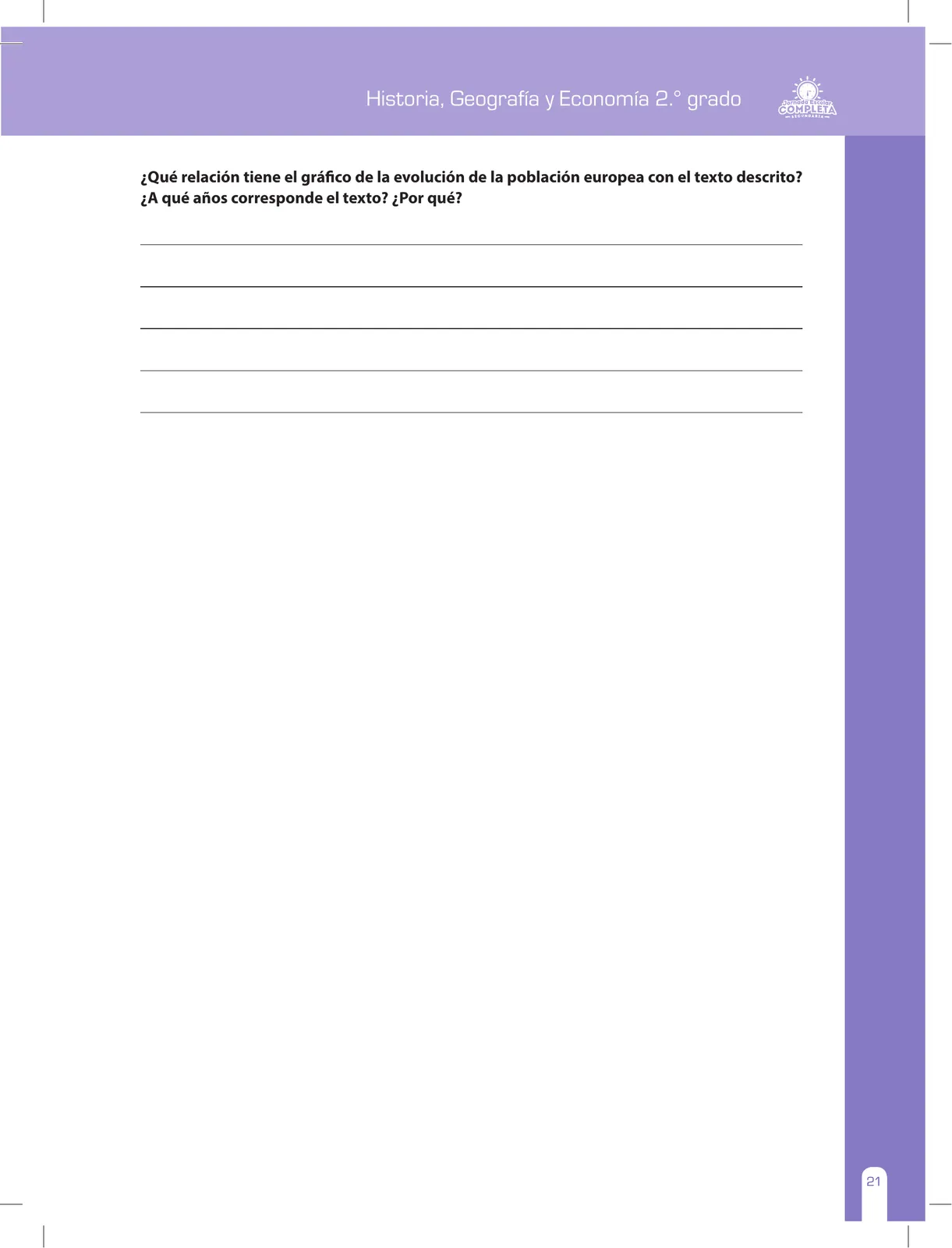 Página 21 de Historia, Geografía y Economía 2 : cuaderno de reforzamiento pedagógico - JEC · 2016