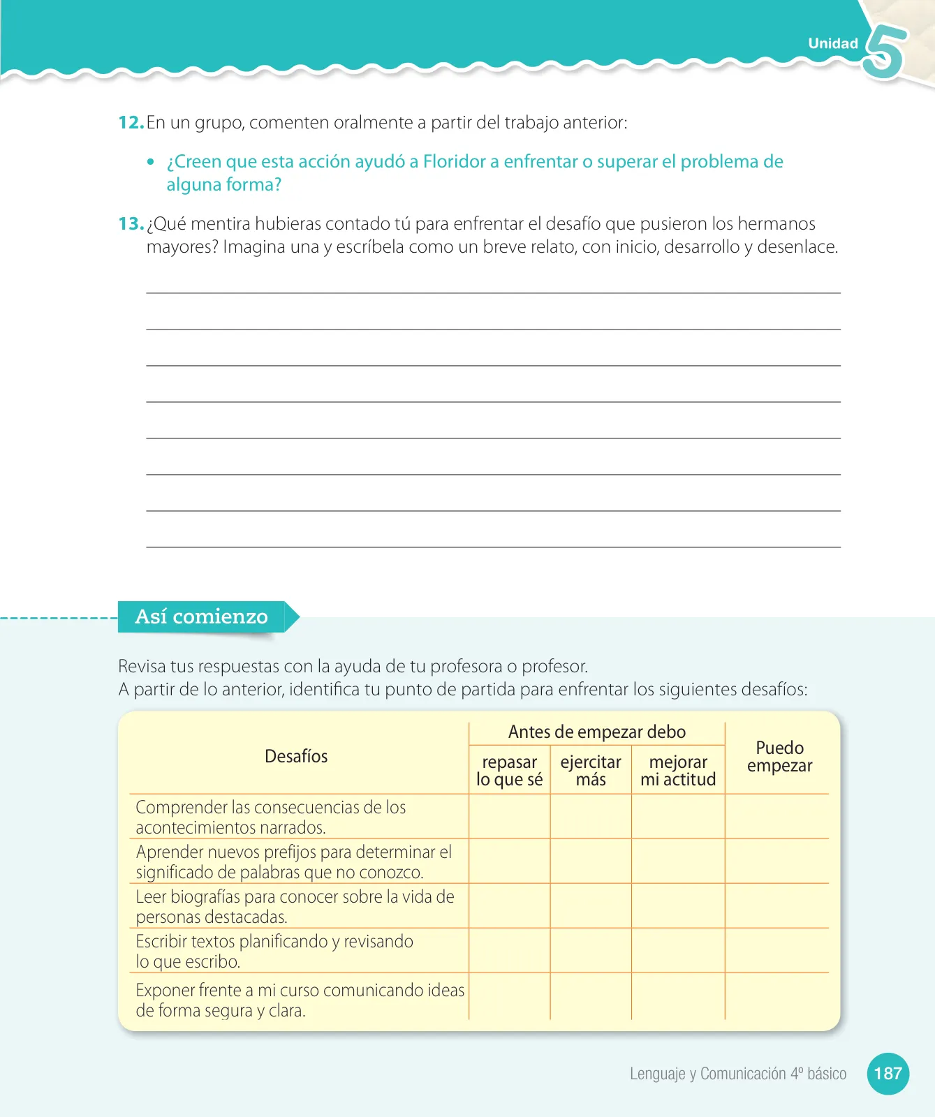 Miniatura página 189 de Lenguaje y Comunicación – Cuarto Básico | Texto del Estudiante MINEDUC – Descargar PDF · 2024