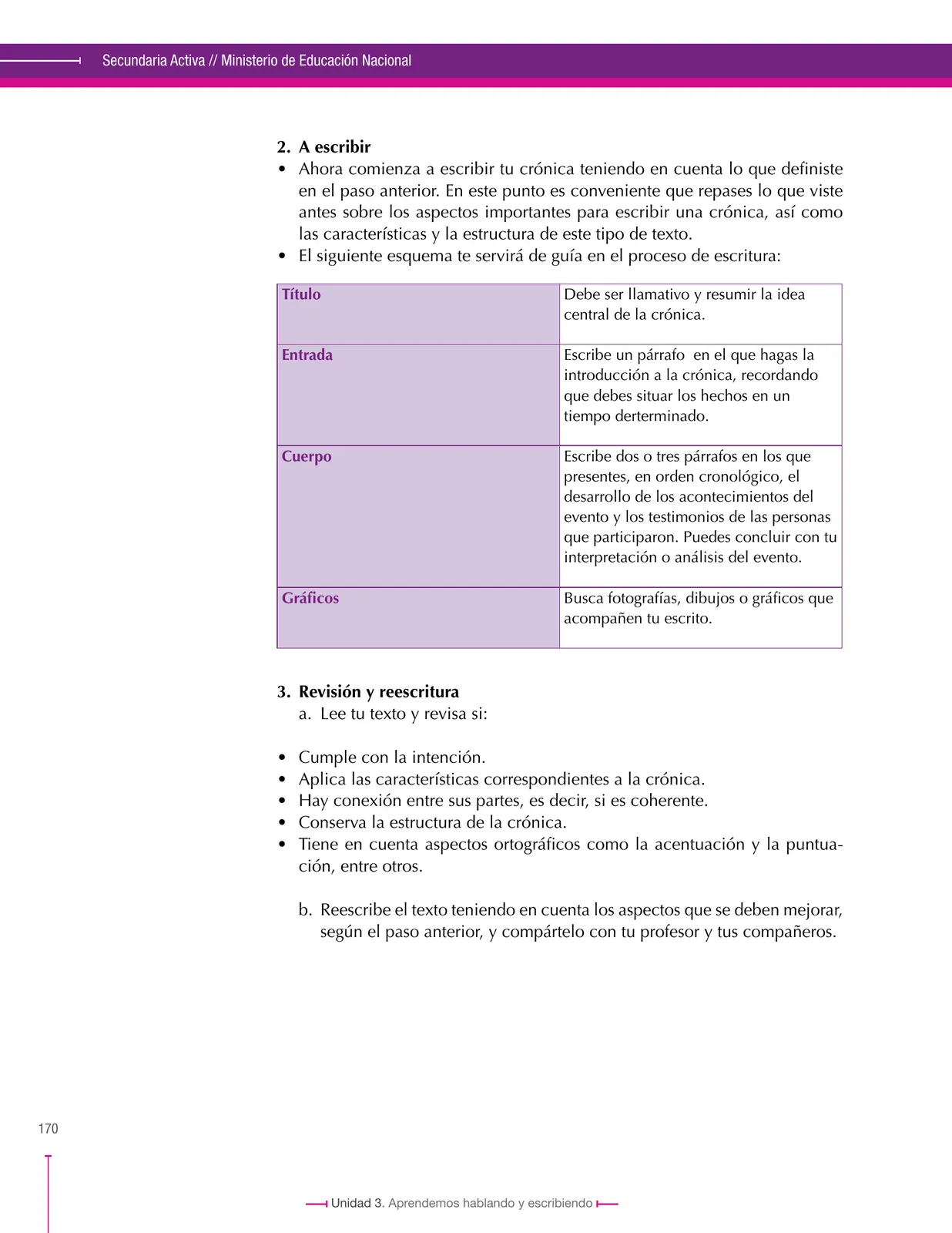 Página 170 de Lenguaje 9° · Secundaria Activa