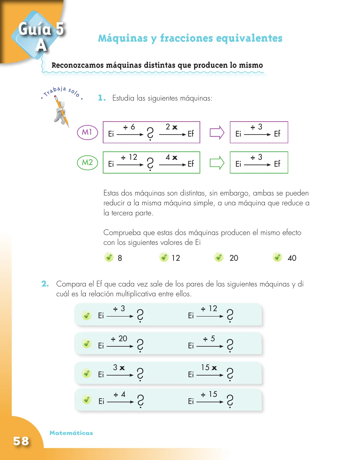 Página 58 de Matematica 5° · Cartilla 01