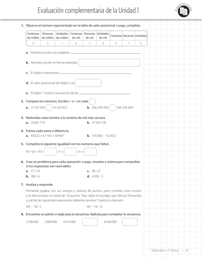 Página 71 de Matemática – Quinto Básico | Texto del Estudiante MINEDUC – Descargar PDF · 2024