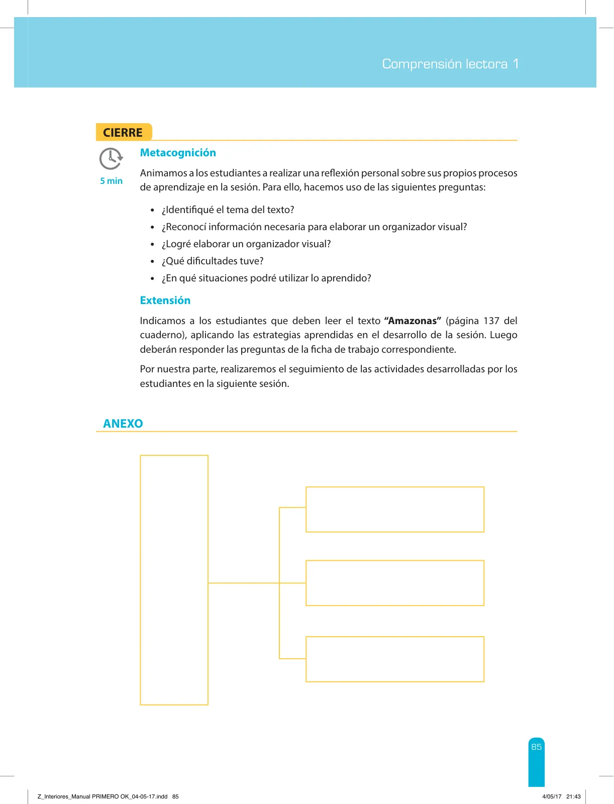 Página 87 de Comprensión lectora 1 : manual para el docente de primer grado de Secundaria · 2017