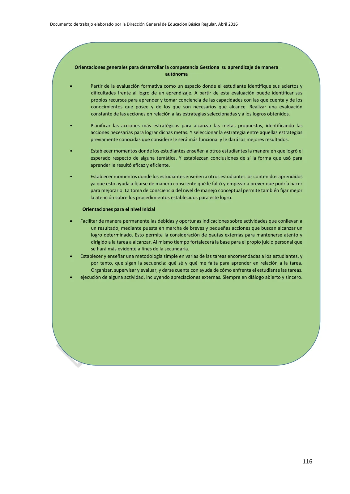 Miniatura página 116 de Programa curricular de Educación Inicial · 2016