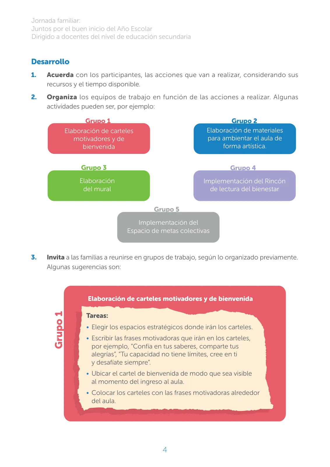 Miniatura página 4 de Jornada familiar : juntos por el buen inicio del año escolar. Dirigido a docentes del nivel de educación secundaria · 2025
