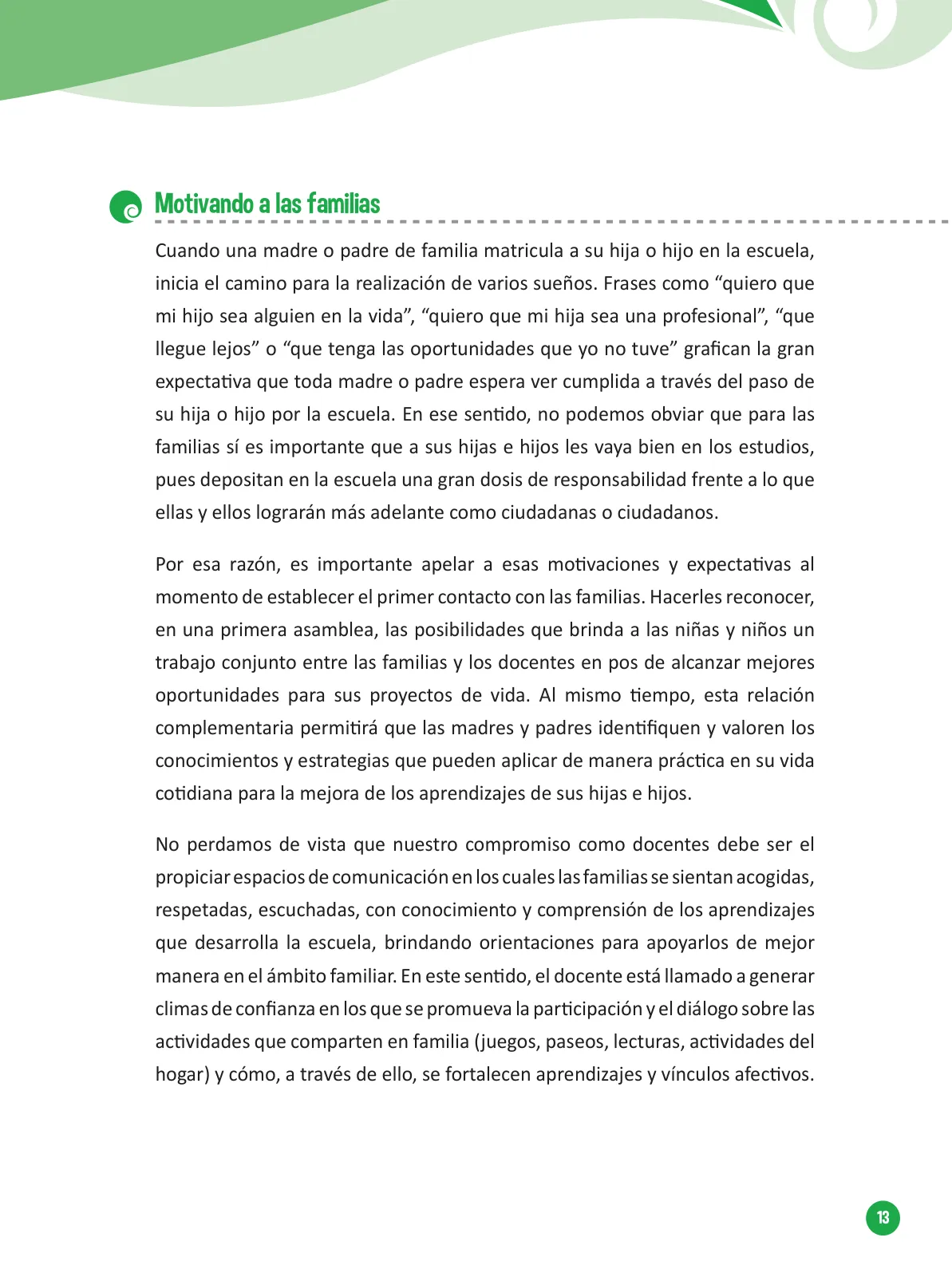 Miniatura página 15 de Guía para el trabajo docente con las familias del ciclo V de Primaria · 2016