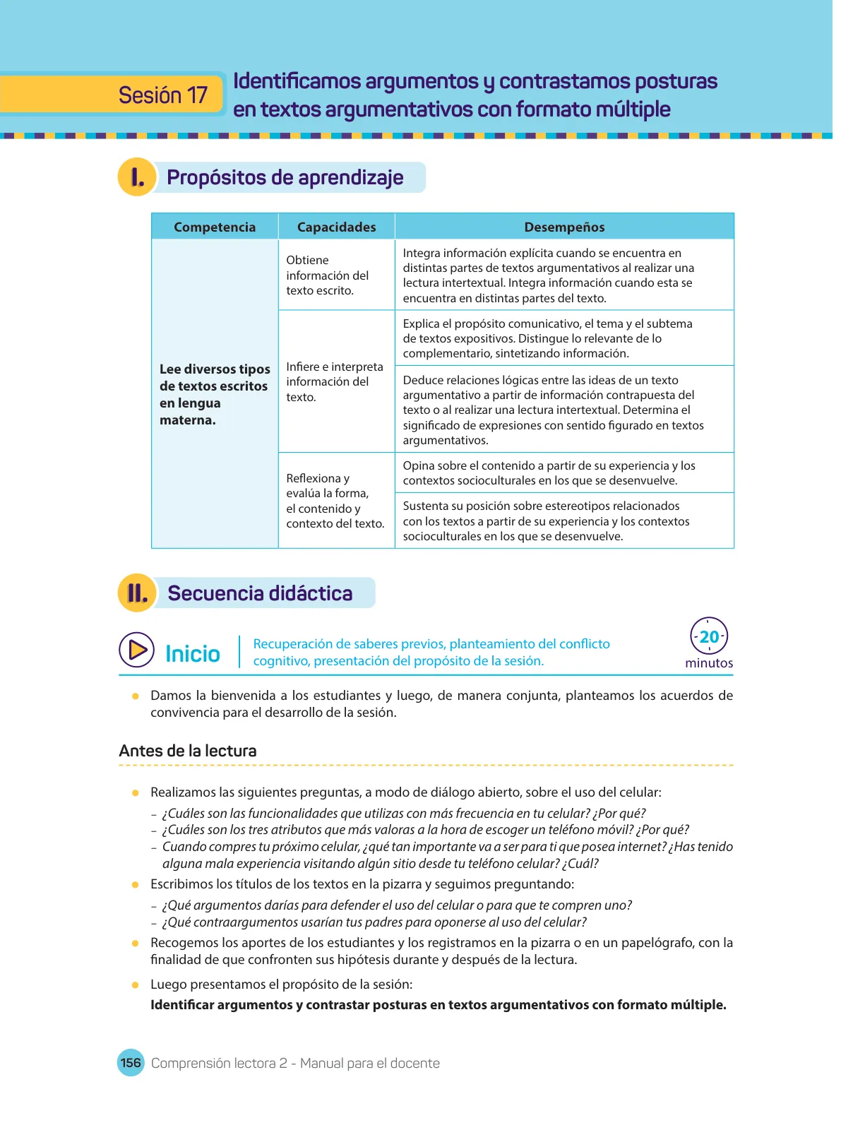 Página 158 de Comprensión lectora : manual para el docente de segundo grado de Secundaria 2018 · 2018