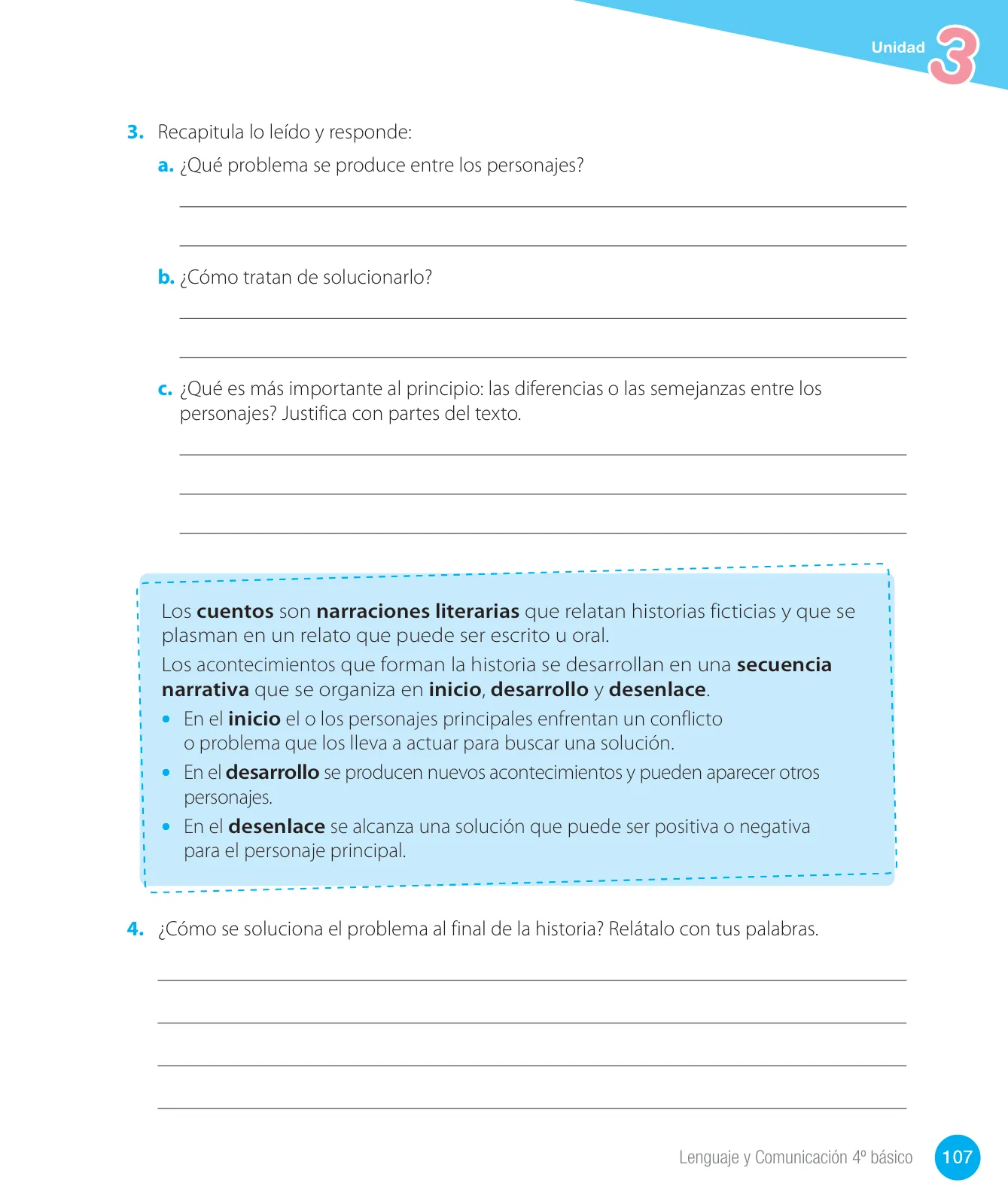 Miniatura página 109 de Lenguaje y Comunicación – Cuarto Básico | Texto del Estudiante MINEDUC – Descargar PDF · 2024