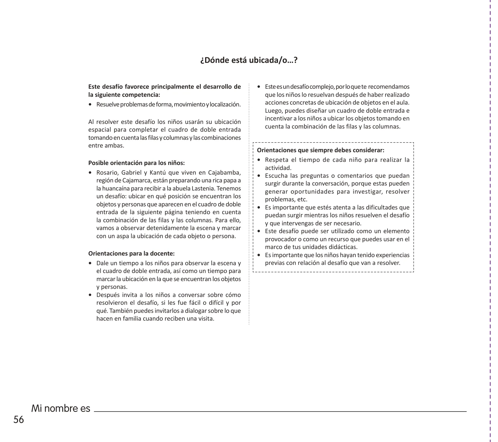 Página 58 de Crea, resuelve y aprende. Material impreso para niñas y niños de 5 años · 2024