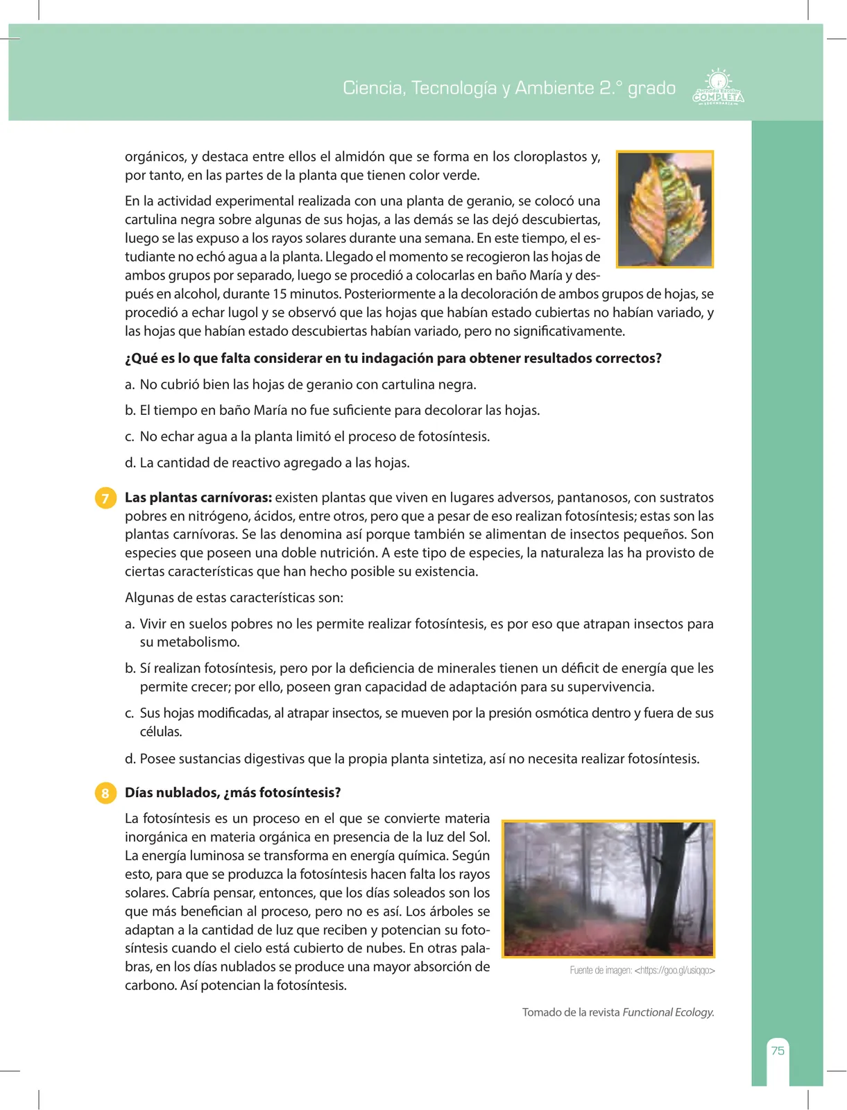 Página 75 de Ciencia, Tecnología y Ambiente 2 : cuaderno de reforzamiento pedagógico - JEC · 2016