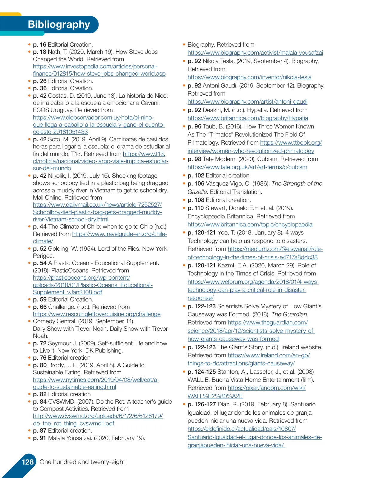 Página 130 de Inglés – Sexto Básico | Student’s Book MINEDUC – Descargar PDF · 2024