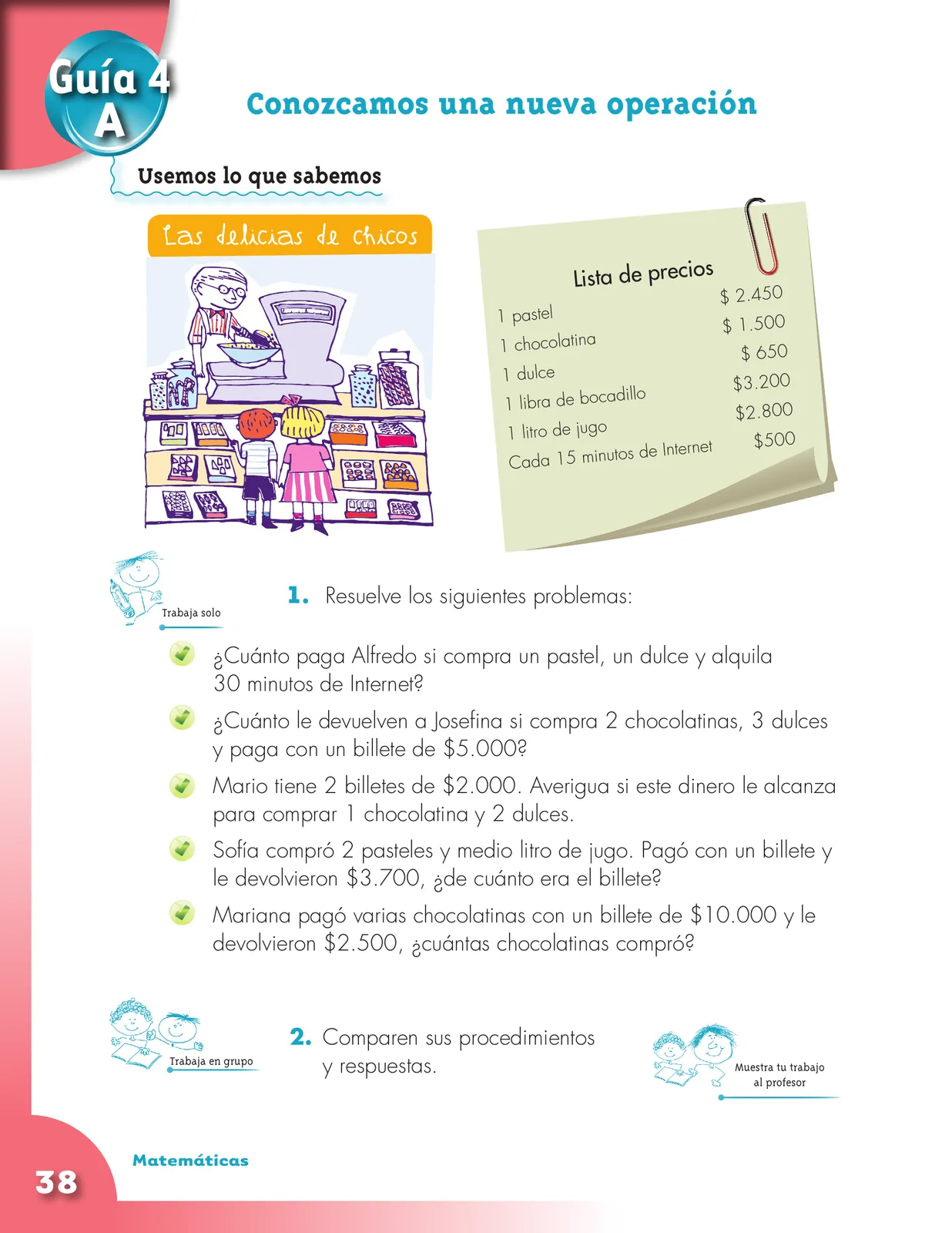 Página 38 de Matematica 3° · Cartilla 01