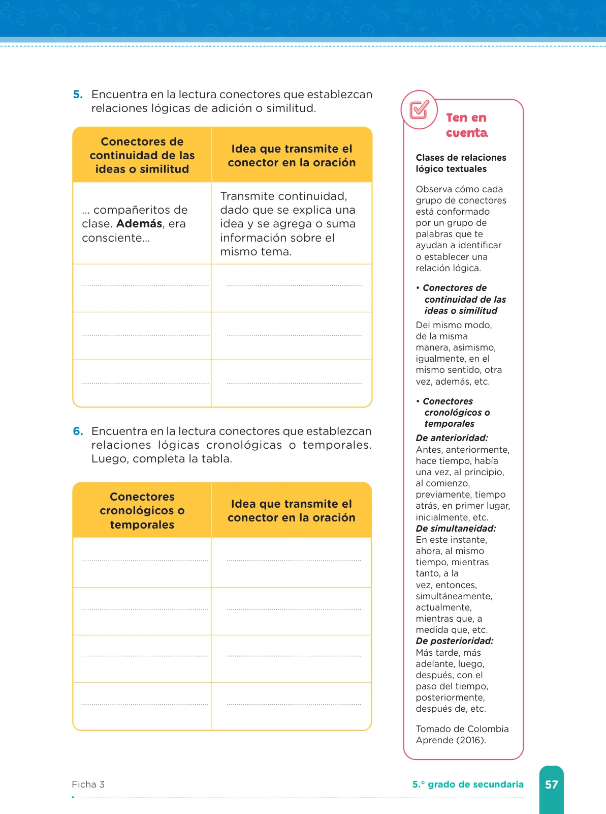 Miniatura página 59 de Fichas de aprendizaje de Comunicación 5 · 2024