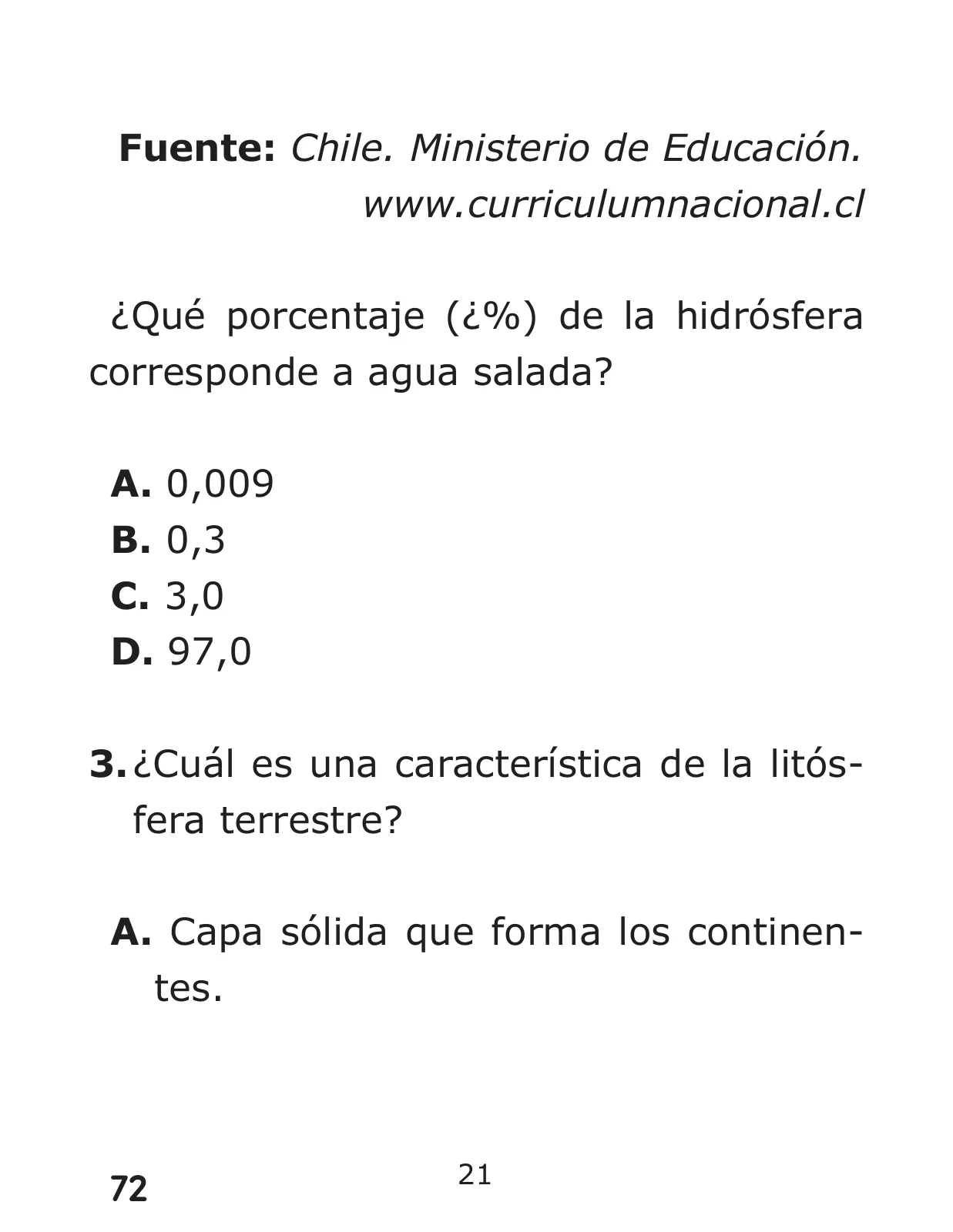 Página 72 de Libro de Ciencias Naturales – Quinto Básico | Texto del Estudiante MINEDUC – Descargar PDF · 2024