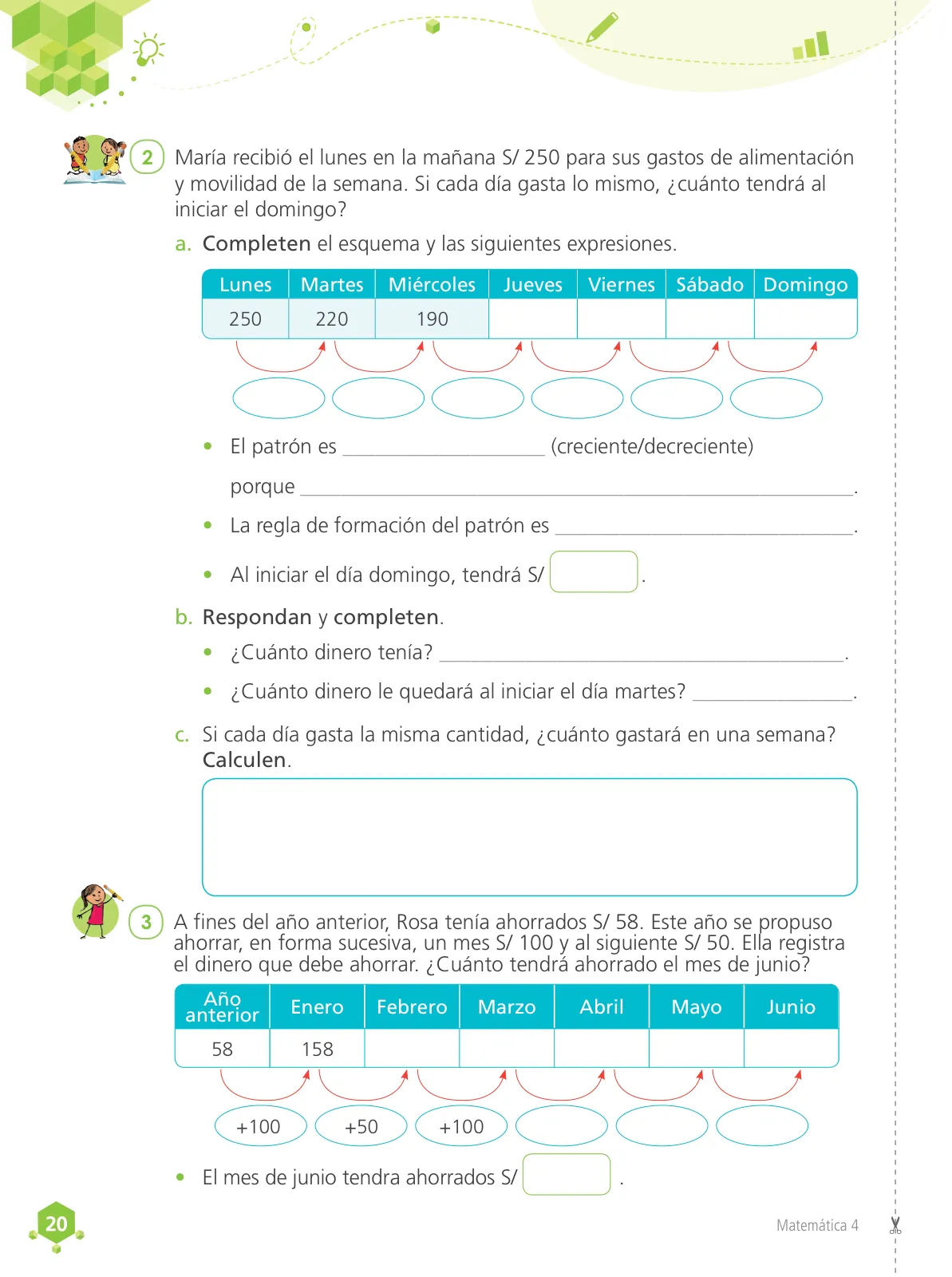 Miniatura página 22 de Matemática 4 : cuaderno de trabajo para cuarto grado de Educación Primaria 2019 · 2019