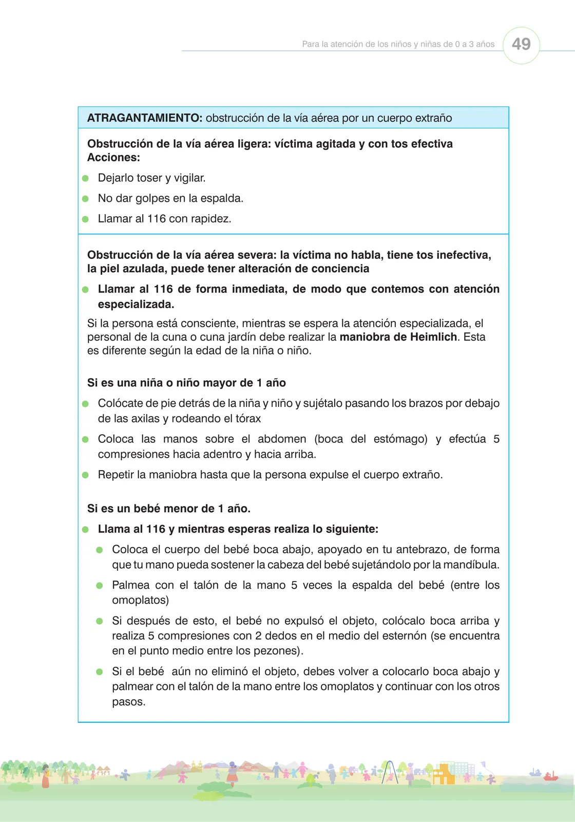 Página 51 de Orientaciones para el funcionamiento de las cunas y cunas jardín que brindan el servicio de educación y cuidado diurno con atención integral para niñas y niños de 12 a 36 meses : guía del servicio y protocolos · 2024
