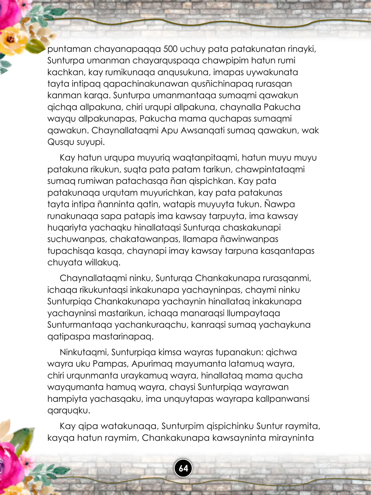 Página 66 de Llaqtanchikpa kawsayninkuna - Chanka : saberes de los pueblos - Comunicación y Ciencia y Tecnología quechua, variante Chanca · 2021