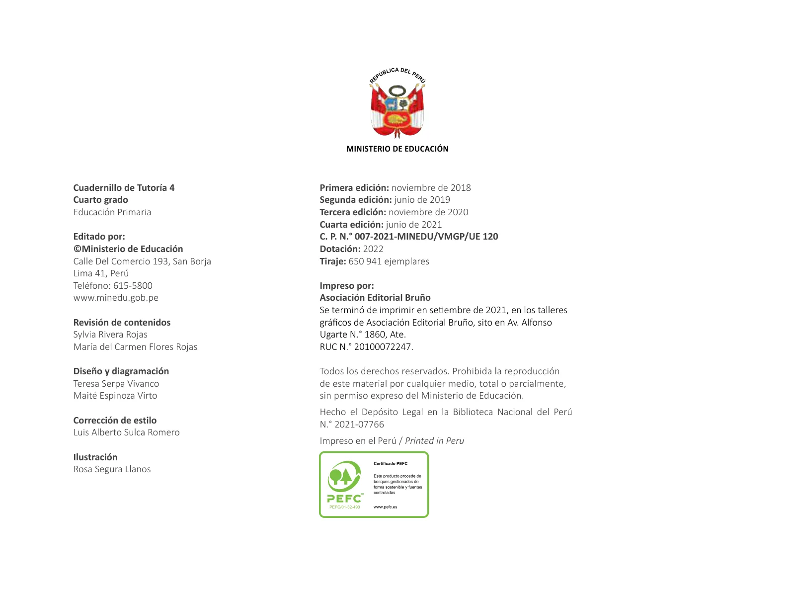 Miniatura página 4 de Cuadernillo de Tutoría 4 : cuarto grado de Educación Primaria · 2021