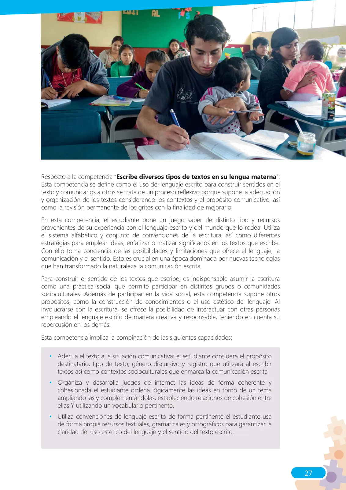 Miniatura página 27 de Guía para el docente sobre el uso del material educativo, Quechua Chanka. Ciclos Inicial e Intermedio, área de Comunicación · 2020