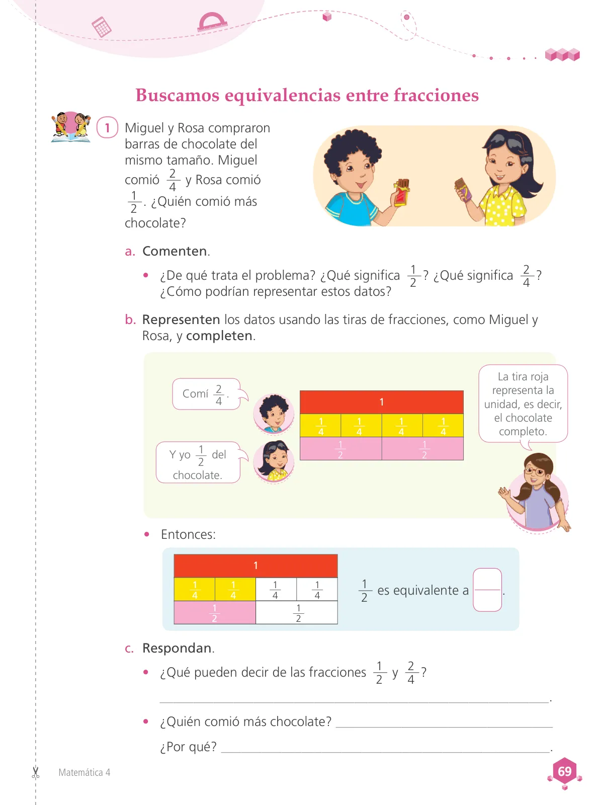 Miniatura página 71 de Matemática 4 : cuaderno de trabajo para cuarto grado de Educación Primaria 2019 · 2019
