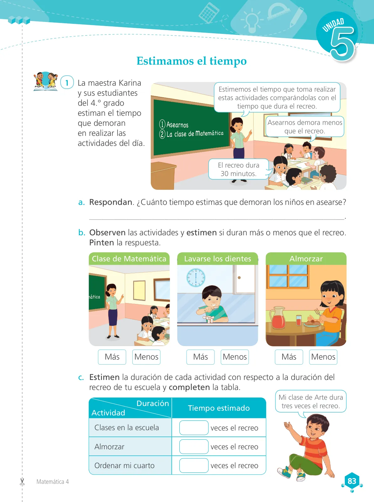 Página 85 de Matemática 4 : cuaderno de trabajo para cuarto grado de Educación Primaria 2019 · 2019
